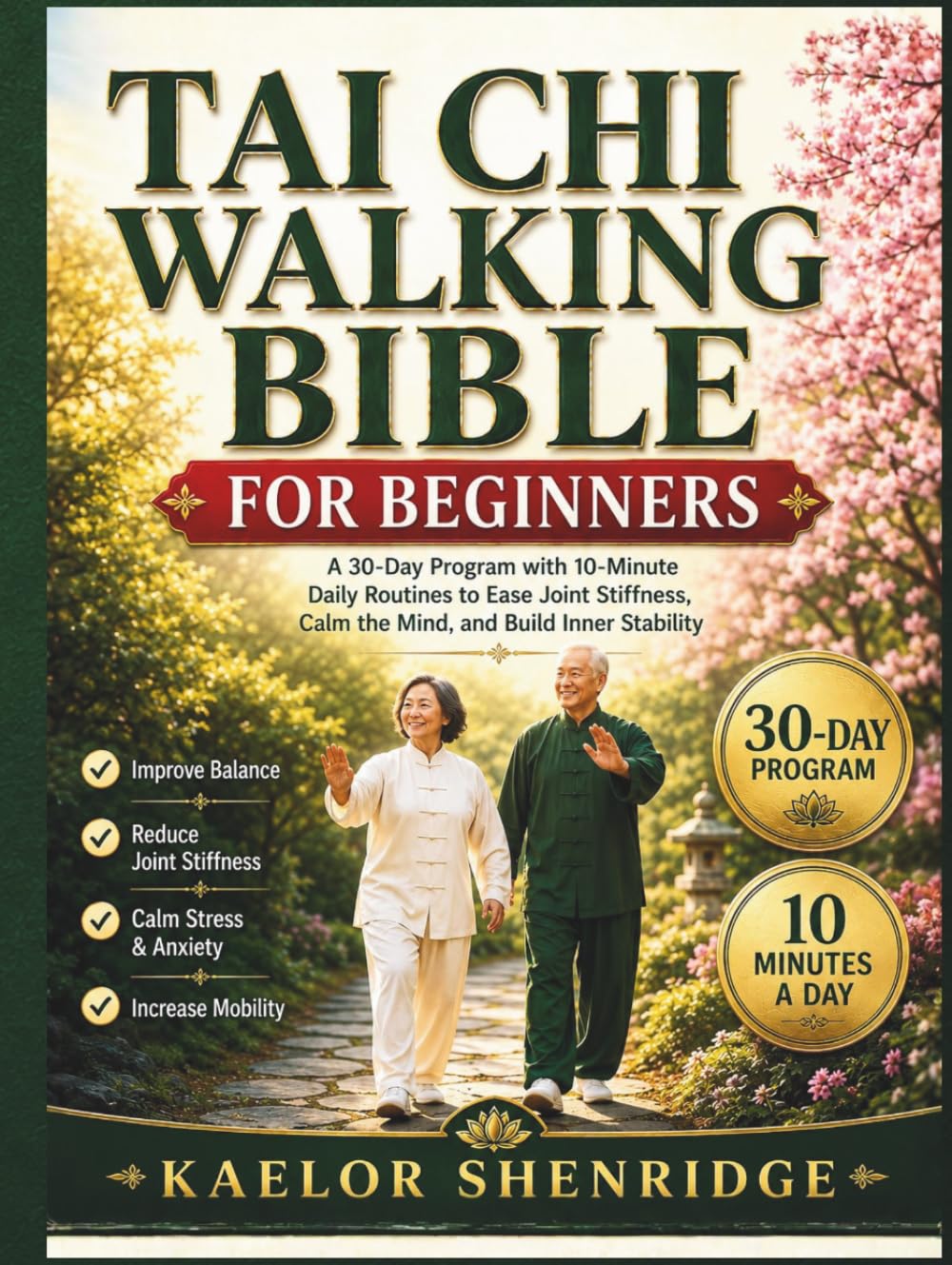 Tai Chi Walking Bible for Beginners: A 30-Day Program with 10-Minute Daily Routines to Ease Joint Stiffness, Calm the Mind, and Build Inner Stability