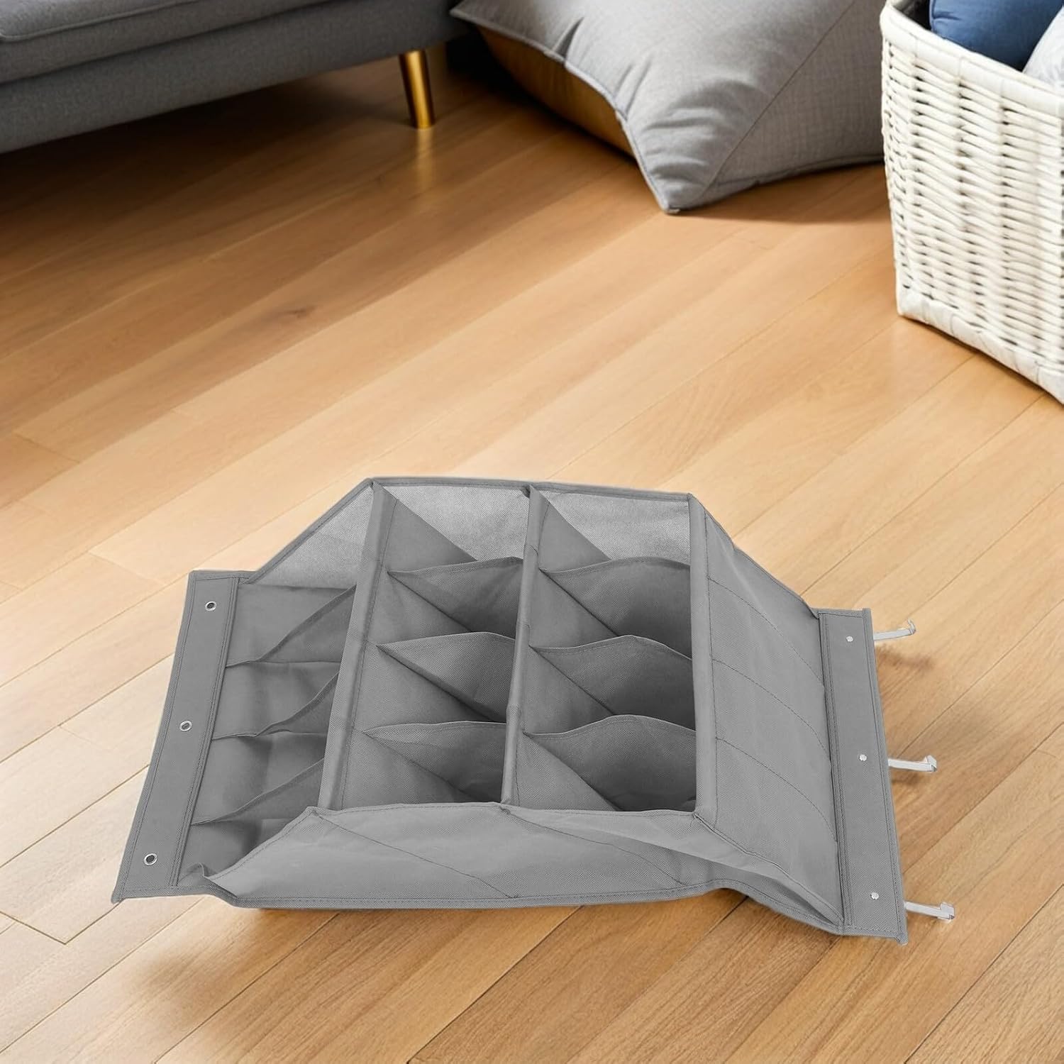 Ciieeo Foldable over Door Shoe Holder Polyester Organizer with 12 Grid