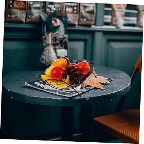 Miniatura 4 de DECHOUS Cesta de frutas de metal para decoración del hogar, bandeja de frutas para encimera, soporte de frutas, decoración de mesa, mesa rústica,