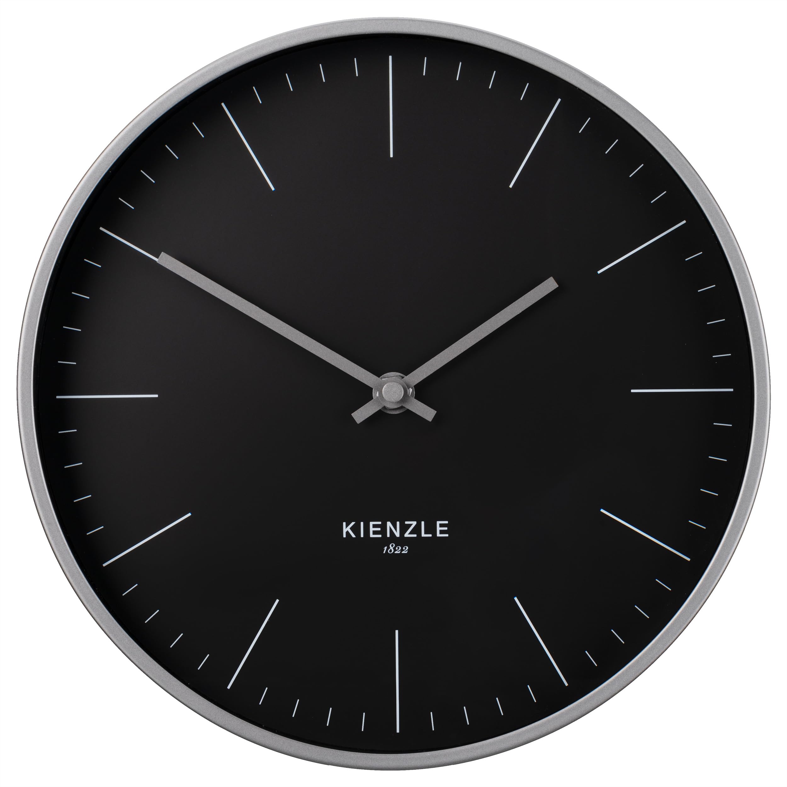 Kienzle Funkwanduhr Modern 25 cm geräuschlos mit DCF-Signal, Stahlrahmen, anthrazit