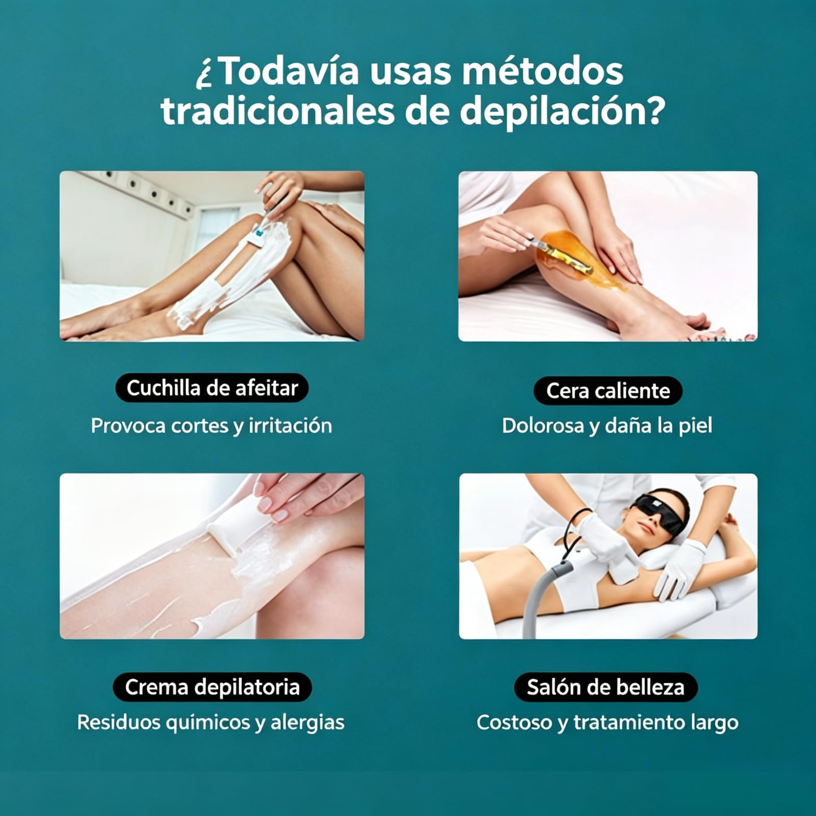 Depiladora IPL con Gafas, Detiene Crecimiento Vello, Piel Suave