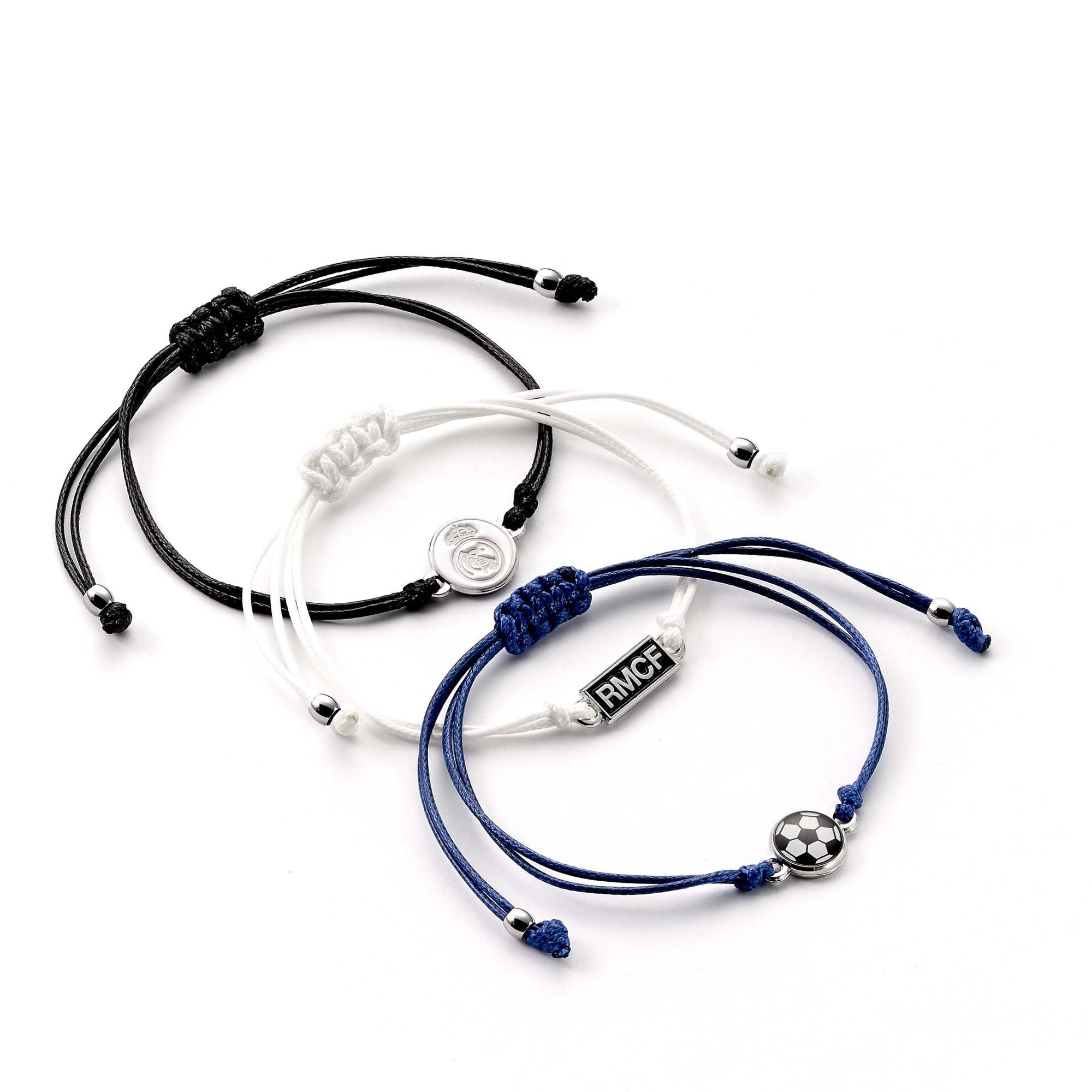 Conjunto de 3 pulseras de amistad del Real Madrid Club de Fútbol de The Carat Shop