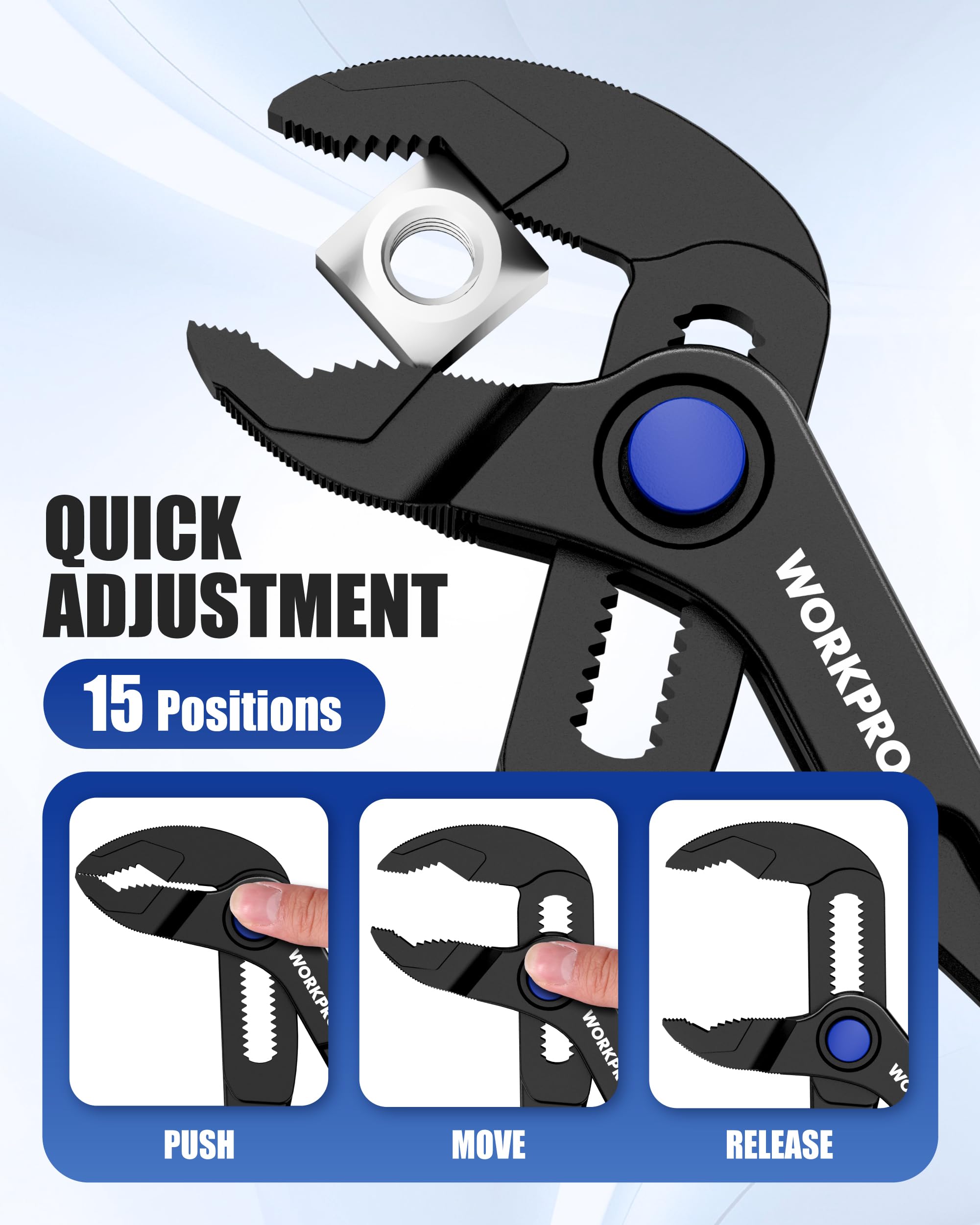 WORKPRO Mini Water Pump Pliers - Tight Spaces -4 WORKPRO Mini Water Pump Pliers - Tight Spaces -4