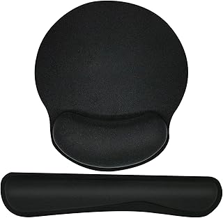 Keyboard Wrist Rest Mouse Pad Wrist Support Pads for Keyboard and Mouse, Ergonomic Memory Foam Wrist Pad for Pain Relief and Easy Typing, Arm Rest for Home & Office Laptop Computer, Black