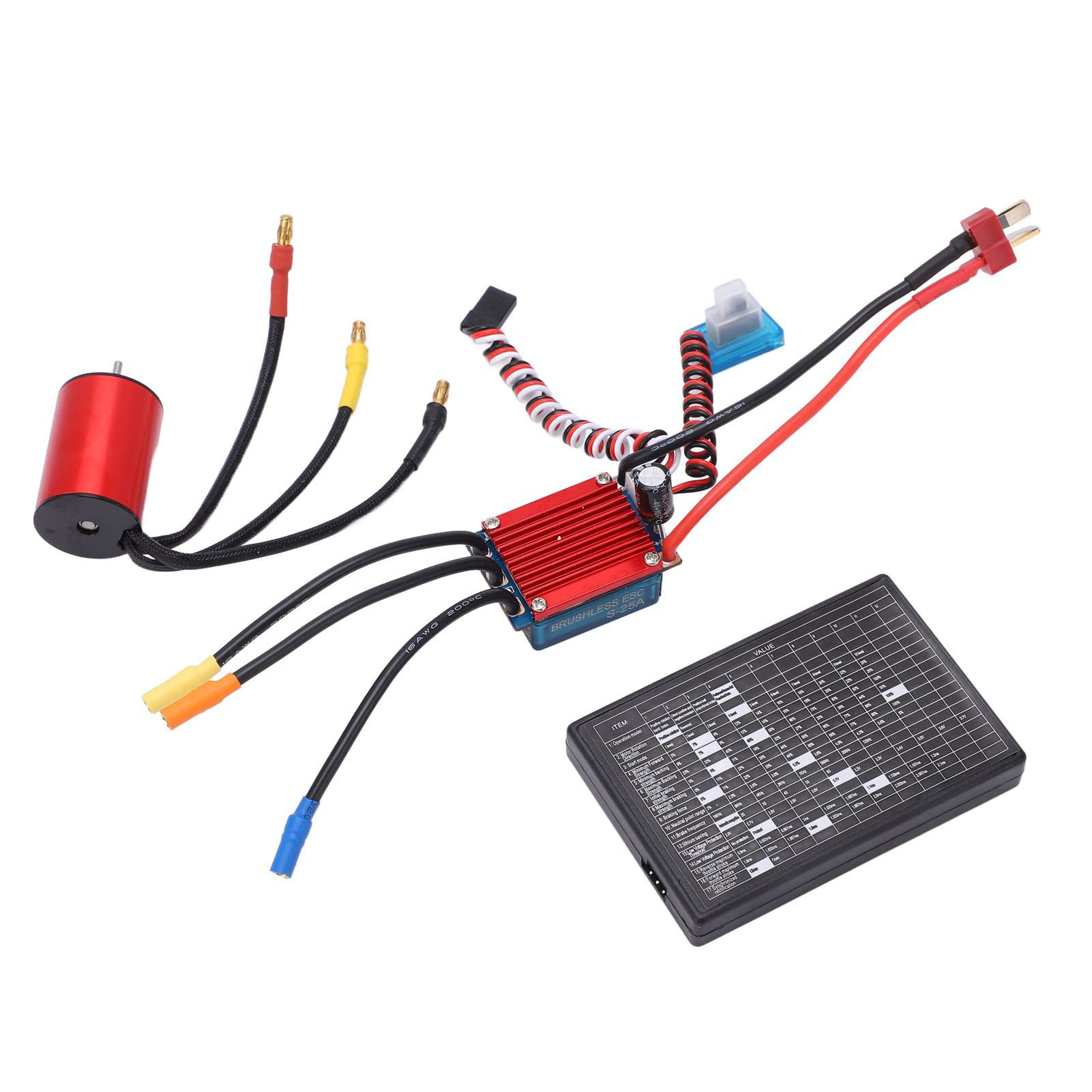 Zestaw bezszczotkowych silników MAMJENNI RC, silnik bezszczotkowy o wysokim skręcie 2435 4500KV, 25A ESC, do akcesoriów samochodowych RC, kompatybilny z pojazdami w skali 1/16