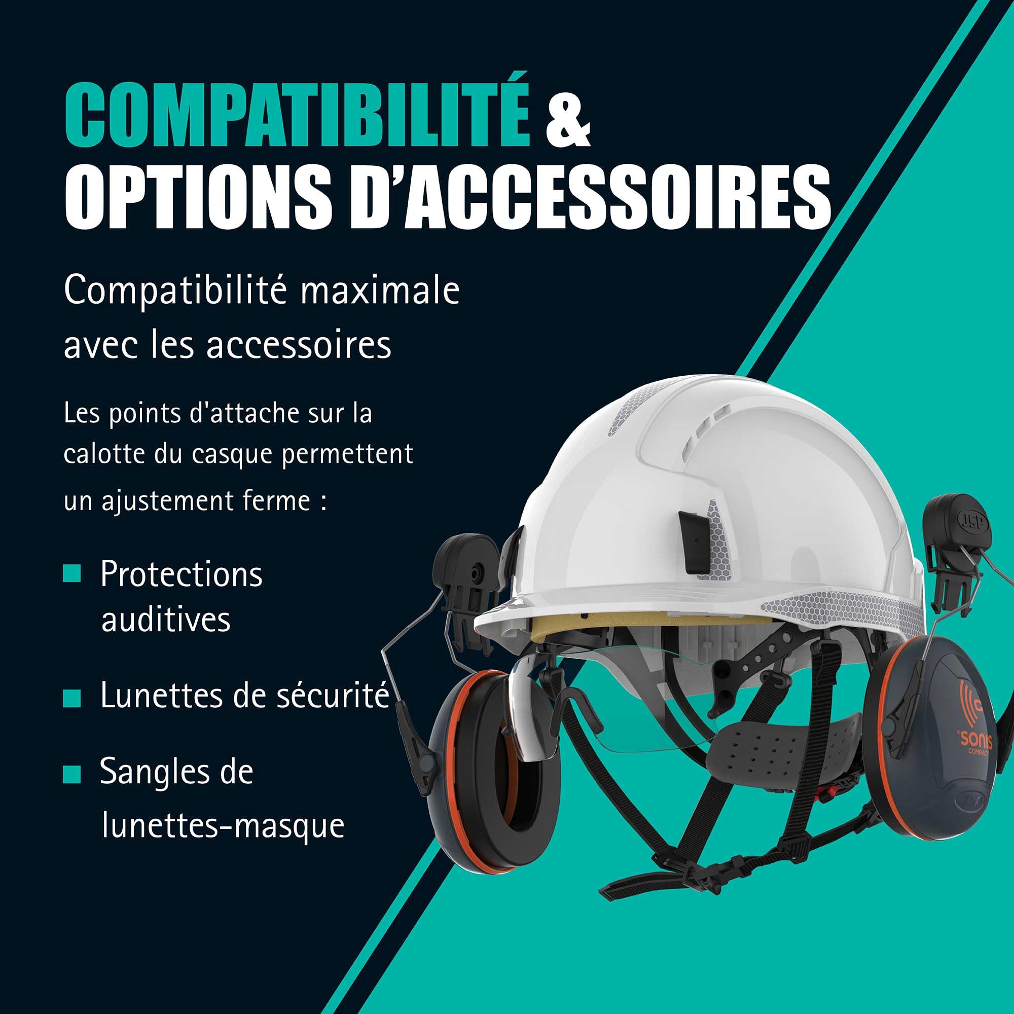 JSP EVOlite Skyworker Casque de Chantier & Escalade, Ultra Léger, Noir | Casque le plus léger de JSP pour travaux en hauteur. Jugulaire 4 points, molette. EN 397 & EN 12492.
