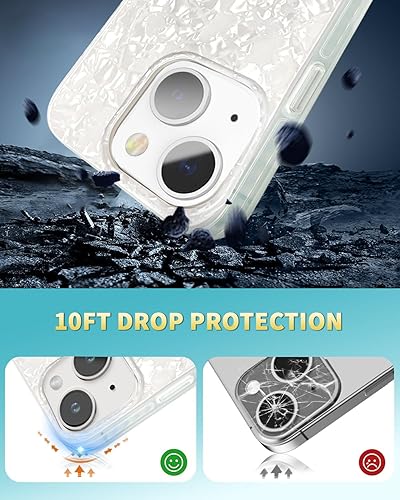 Miniatura 119 de SCORPIFY Funda para iPhone 14 [compatible con MagSafe] con diseño de mármol azul fantasía, bonita funda magnética para teléfono para mujeres, niñas