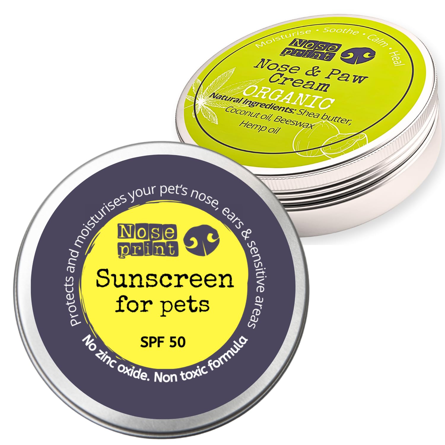 Noseprint SPF 50 Sun Protection Balm For Pets 30 ML in Tin, white, 30 g (Pack of 2)