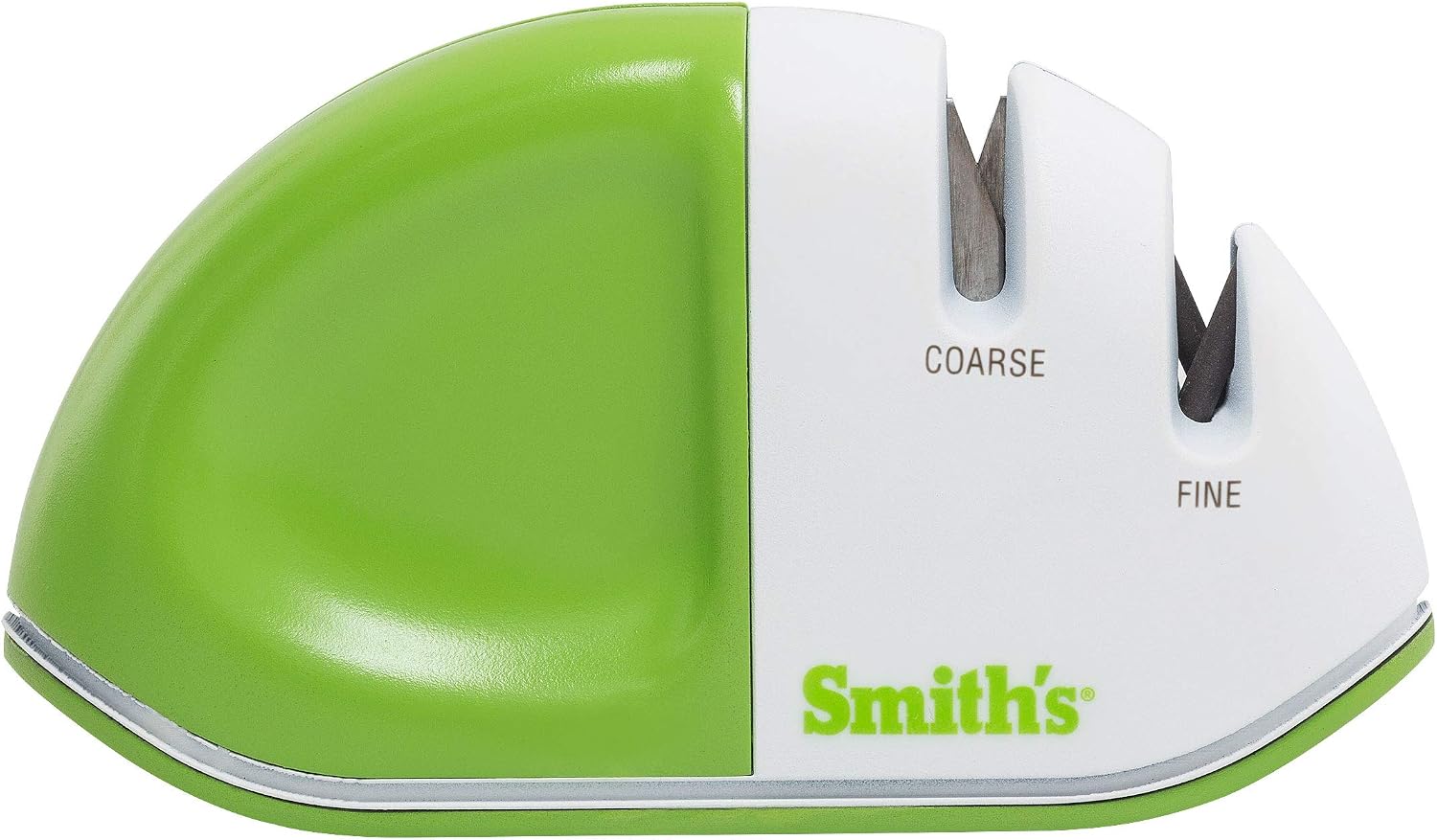 Smith's 51003 Diamond Edge Grip™ MAX 2-Stage Sharpener – White - Compact - Non-Slip Base - Patented V Grip – Sharpen Knives & Scissors - Diamond & Ceramic Sharpeners