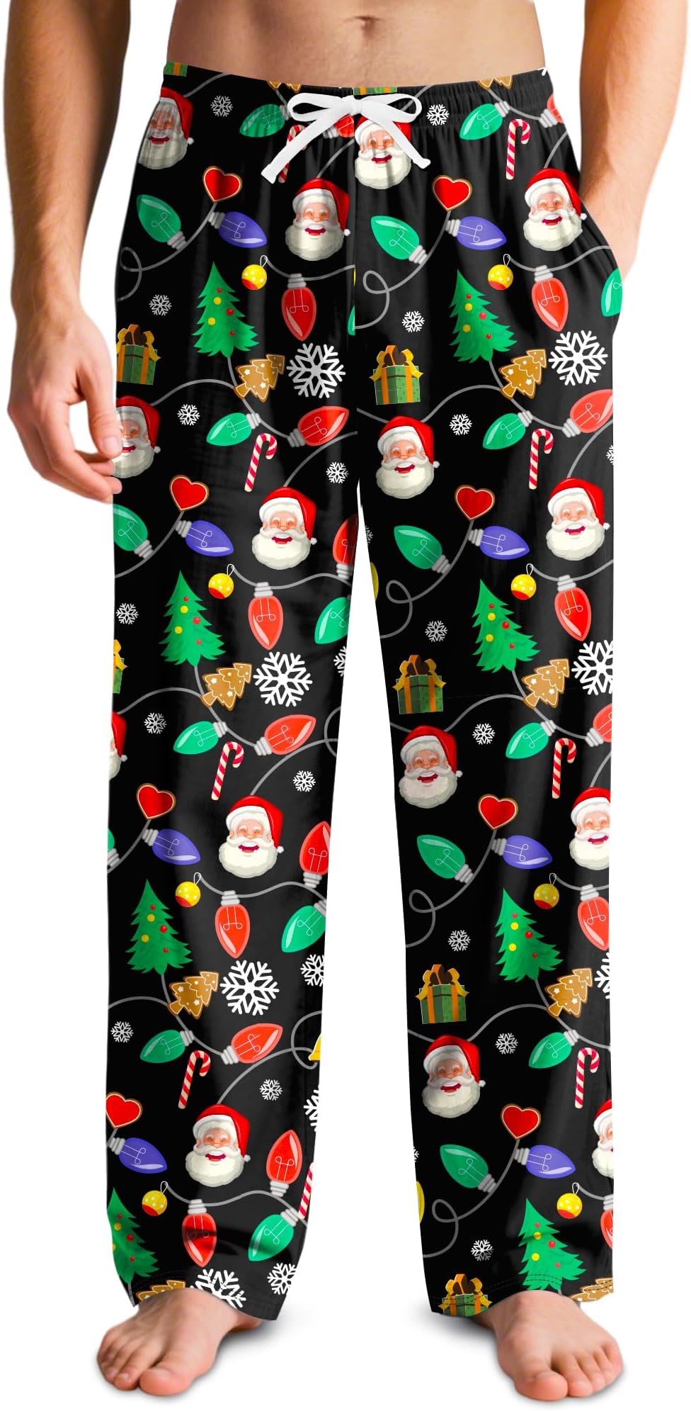 Mens Pajama Pants Soft Men Pj Bottoms with Pockets Drawstring Sleep Lounge Pant for Men (M-XL)