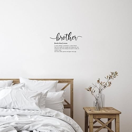 Miniatura 2 de Brother Noun Definition - Mural de pared con definición vintage, para puerta de fuente, calcomanías de pared de vinilo, citas para guardería, baño,