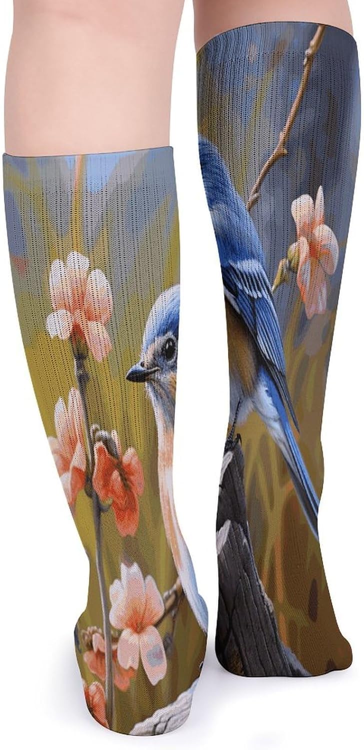 Eastern Bluebird Knee High Socks Cozy Knee High Socks Soft Mid-Length Sock for All Seasons Daily Wear Adult