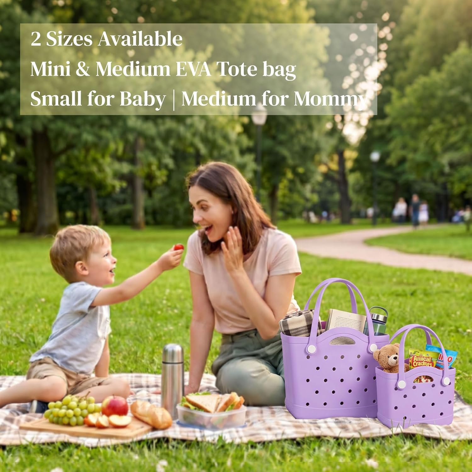 Small & Medium Rubber Beach Tote Bag for Kids, Girls & Women image 3