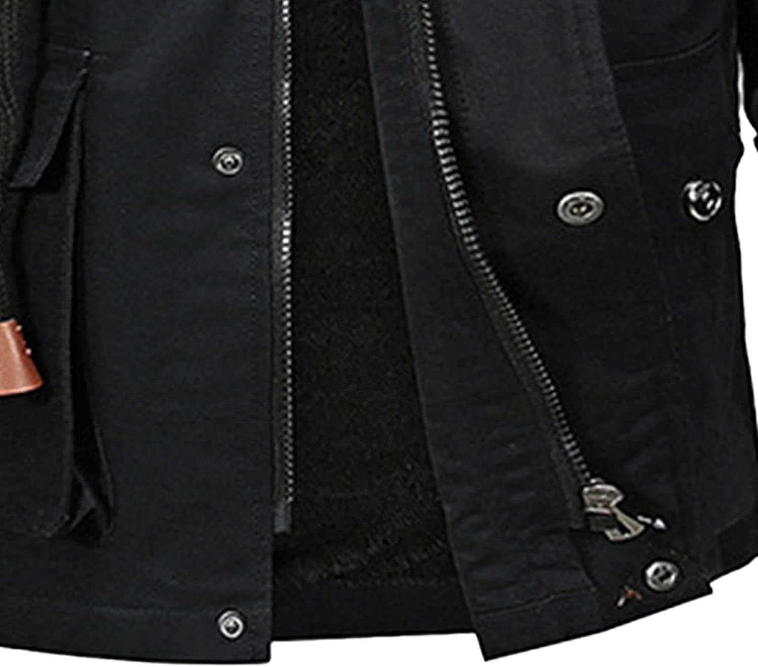 Men's Winter Parka Military Jacket Fleece Lined Winter Jacket with Multi Pockets Cotton Cargo Jacket with Hood