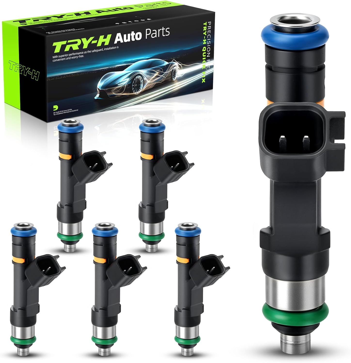 0280158119 Fuel Injectors Compatible with JEEP Wrangler 2007-2010 Dodge Grand Caravan Chrysler Town & Country 2008-2010 Set of 6 Replace# 4861667AA FJ1029 81211131 7B0906031 RL861667AA