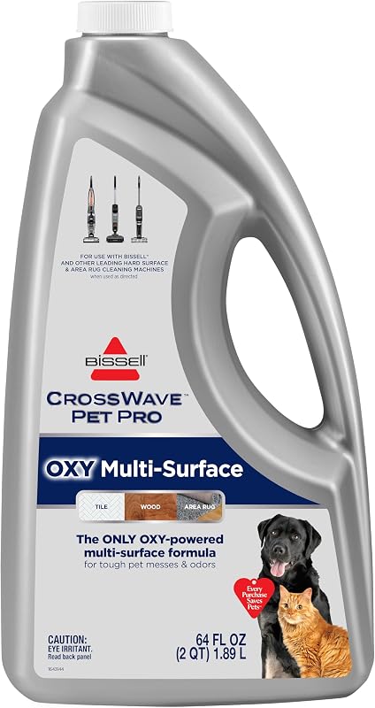 Fórmula OXY Multi-Superfícies Bissell CrossWave PET PRO para Limpeza de Pisos e Tapetes, 1,89 L