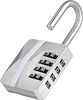 Vista 15 de ZHEGE Candado de Combinación, Candado de Combinación para Exteriores de 4 Dígitos para Gimnasio, Escuela, Portones, Puertas, Pestillos y rojo