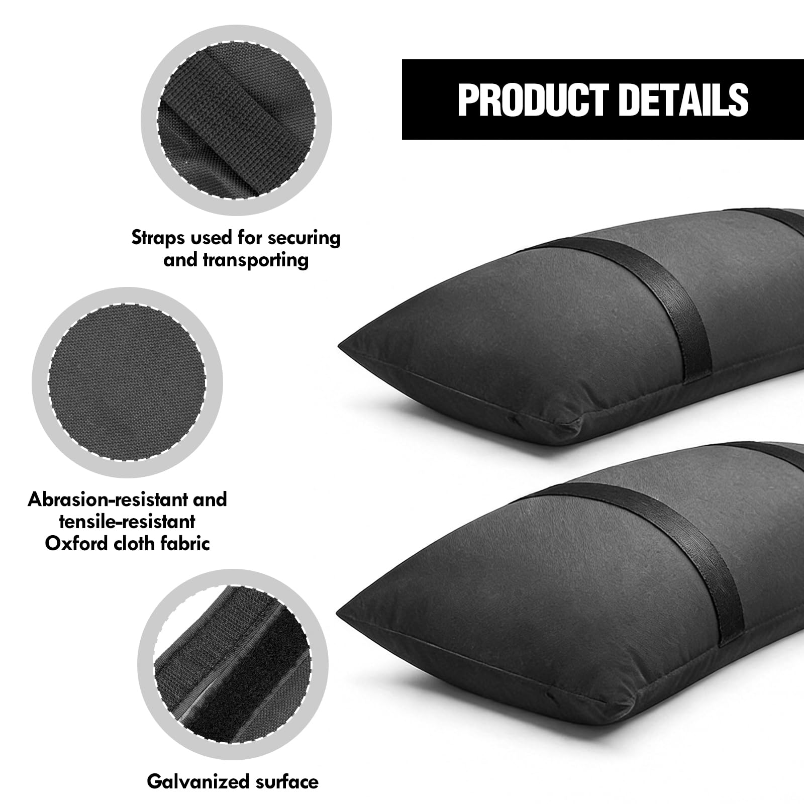 Sandsäcke zum Beschweren Bis 70X25cm Sandsack 2 Stück 20kg Befüllen | Sonnenschirm Beschwerer Gewichte Outdoor, Sandsäcke für Sonnenschirm Trampolin Gartenmöbel Beschwerer Gewichte