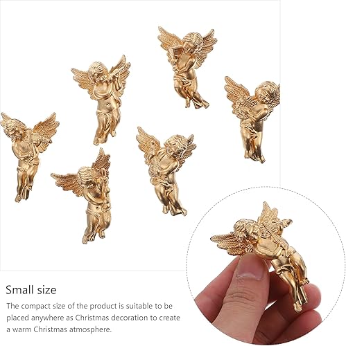Miniatura 5 de Amosfun 30Pcs Christmas Angel Ornament Mini Angel Cherub Christmas Tree Decorations Miniature Angels Figurine Xmas Hanging Decors for DIY Wedding