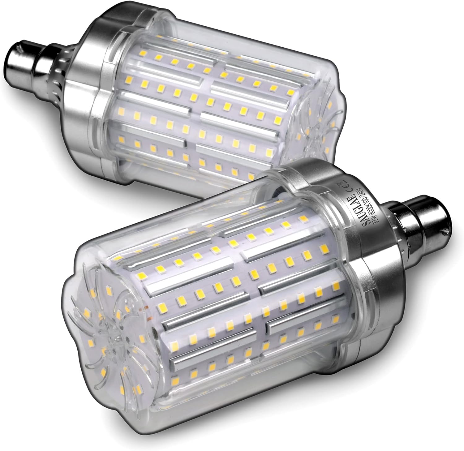 SAUGLAE 32W LED Light Bulbs, 260W Incandescent Bulbs Equivalent, B22d Bayonet Cap, 3600Lm, 6000K Daylight White, Pack of 2 - Image 4