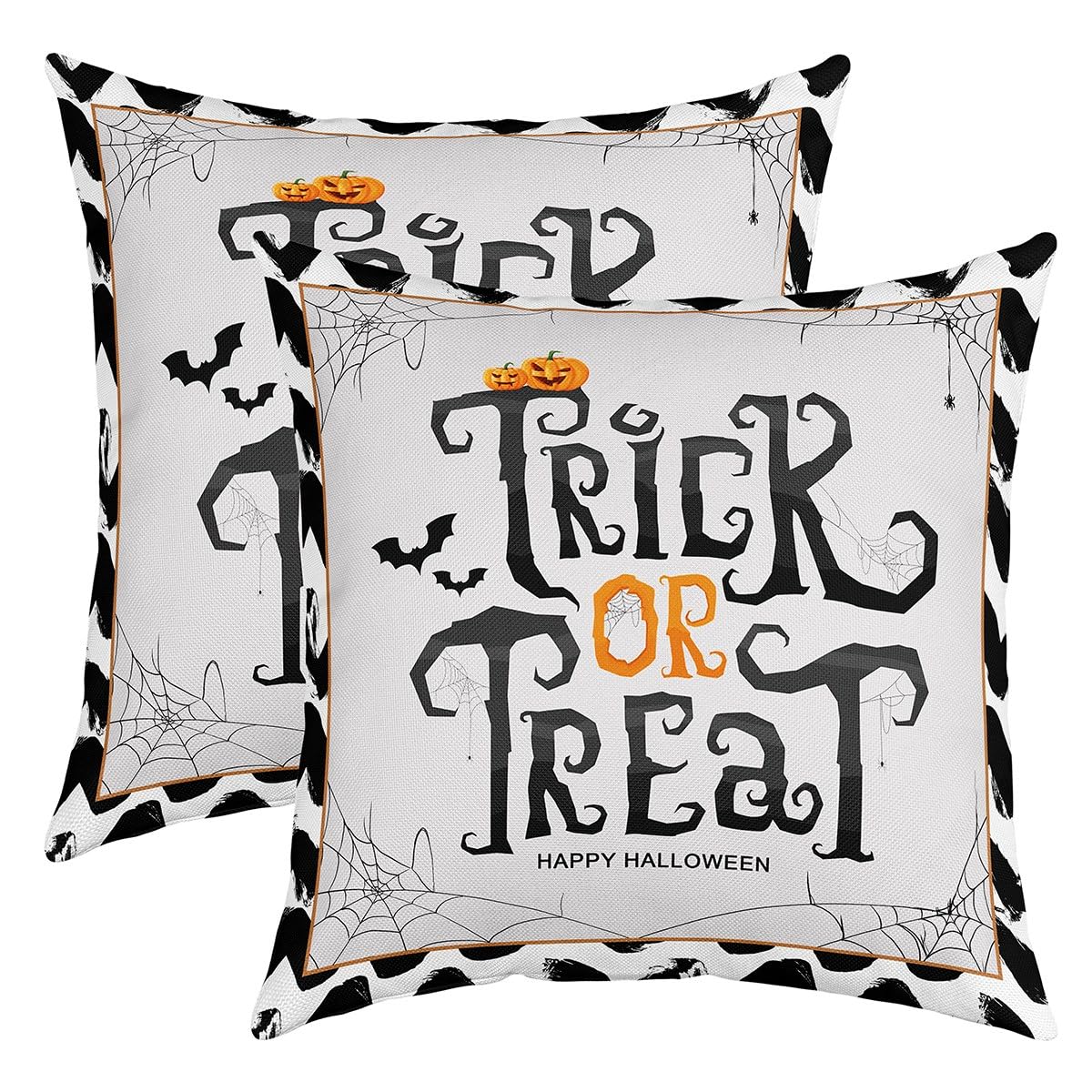 Homemissing Set di 4 federe per cuscino a forma di pipistrello, 50,8 x 50,8 cm, morbide, per Halloween, per bambini, ragazzi e ragazze, con stampa di stelle e luna, colore