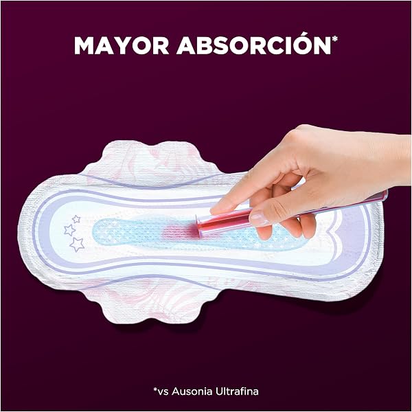 Ausonia Compresas Ultra Plus Noche Con Alas, 50 unidades, Protección Y Ligero Aroma Todo En Uno (Más Anchas En La Parte Trasera) - 4