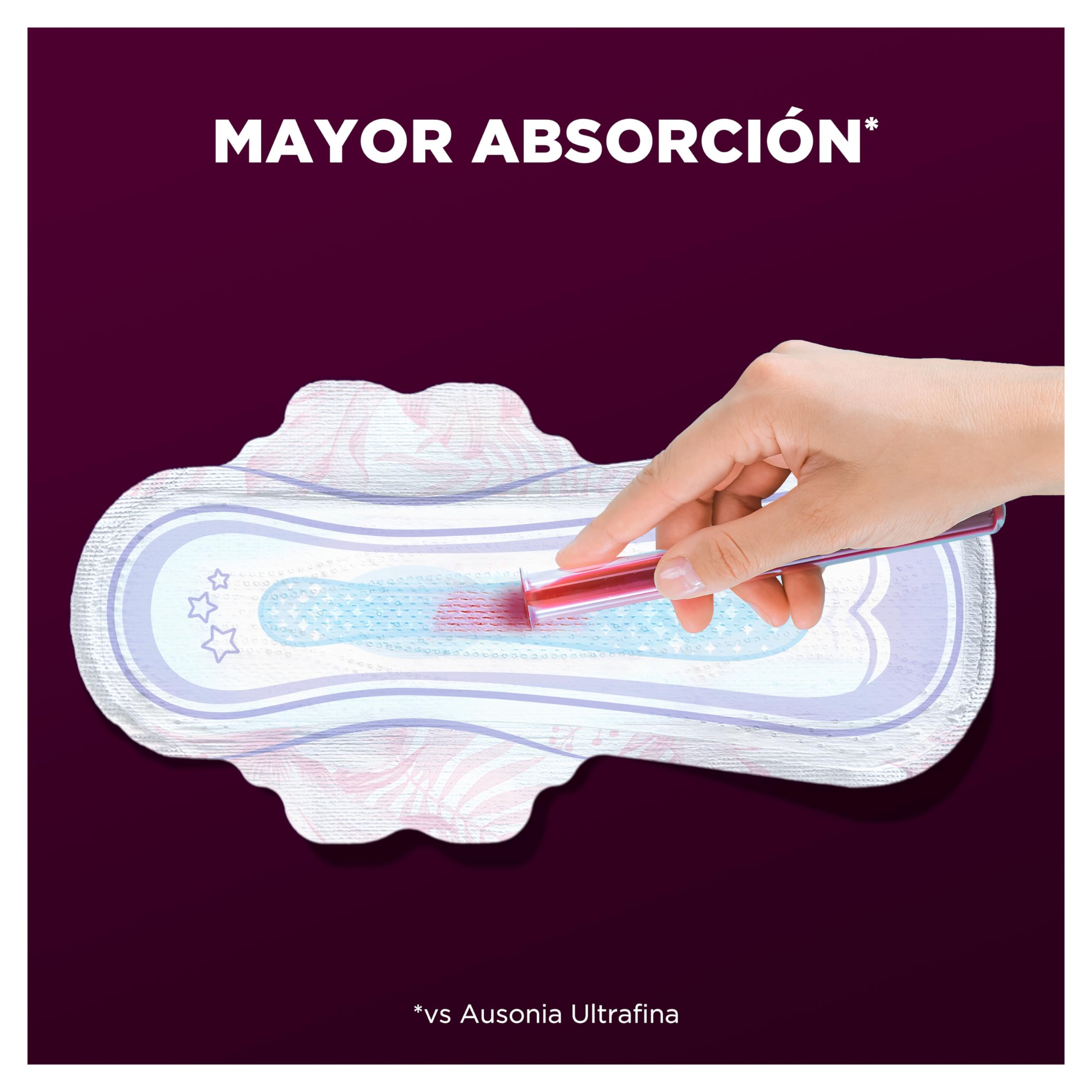 Ausonia Compresas Ultra Plus Noche Con Alas, 50 unidades, Protección Y Ligero Aroma Todo En Uno (Más Anchas En La Parte Trasera) — view 4