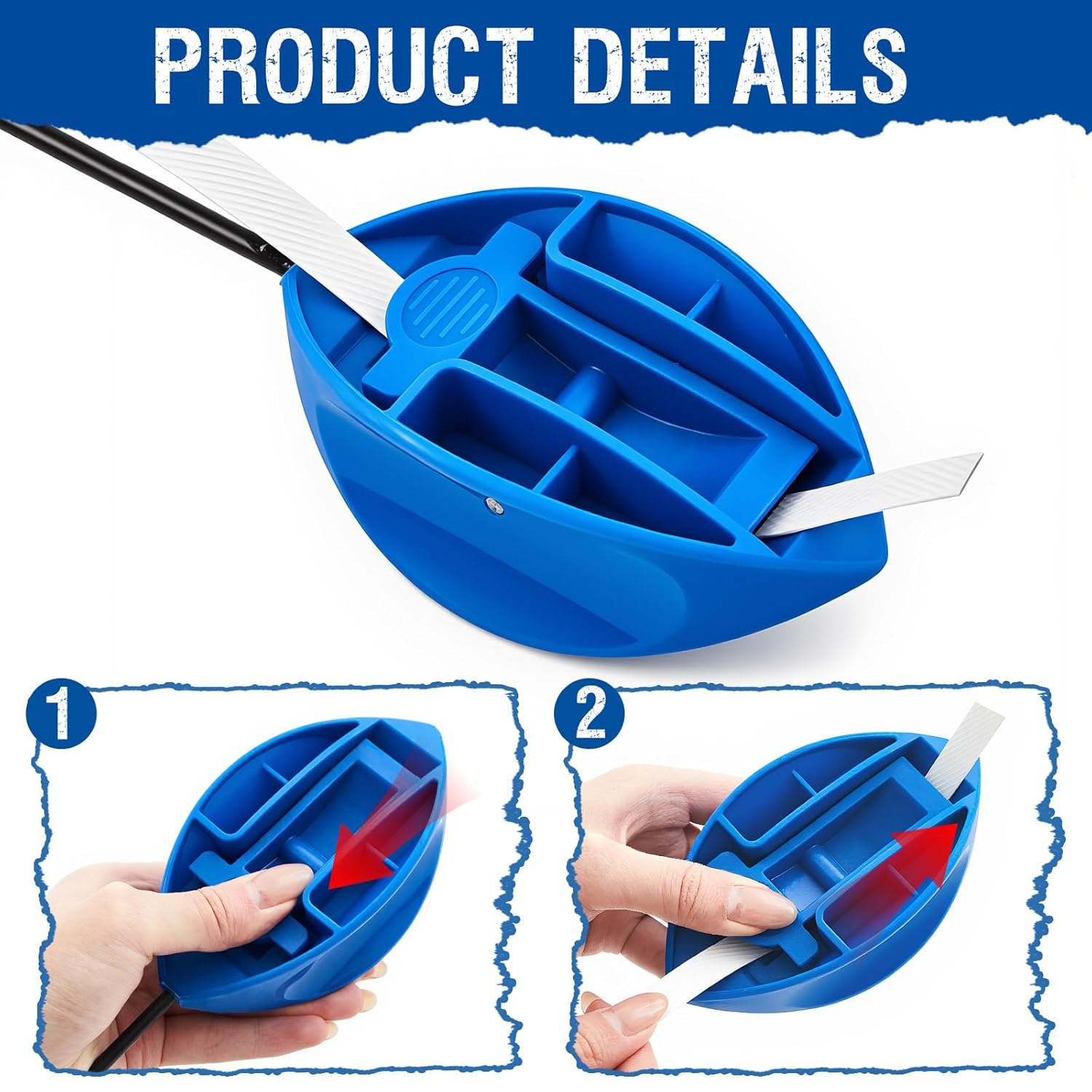 MorningRo 1 Pack 74'' Flexible Pallet Strap Feeder for 1/2-3/4 Inch Polyethylene Strapping Stick Guide Strapping Through Pallets Straps Feeder Professional Pallet Threading Tool