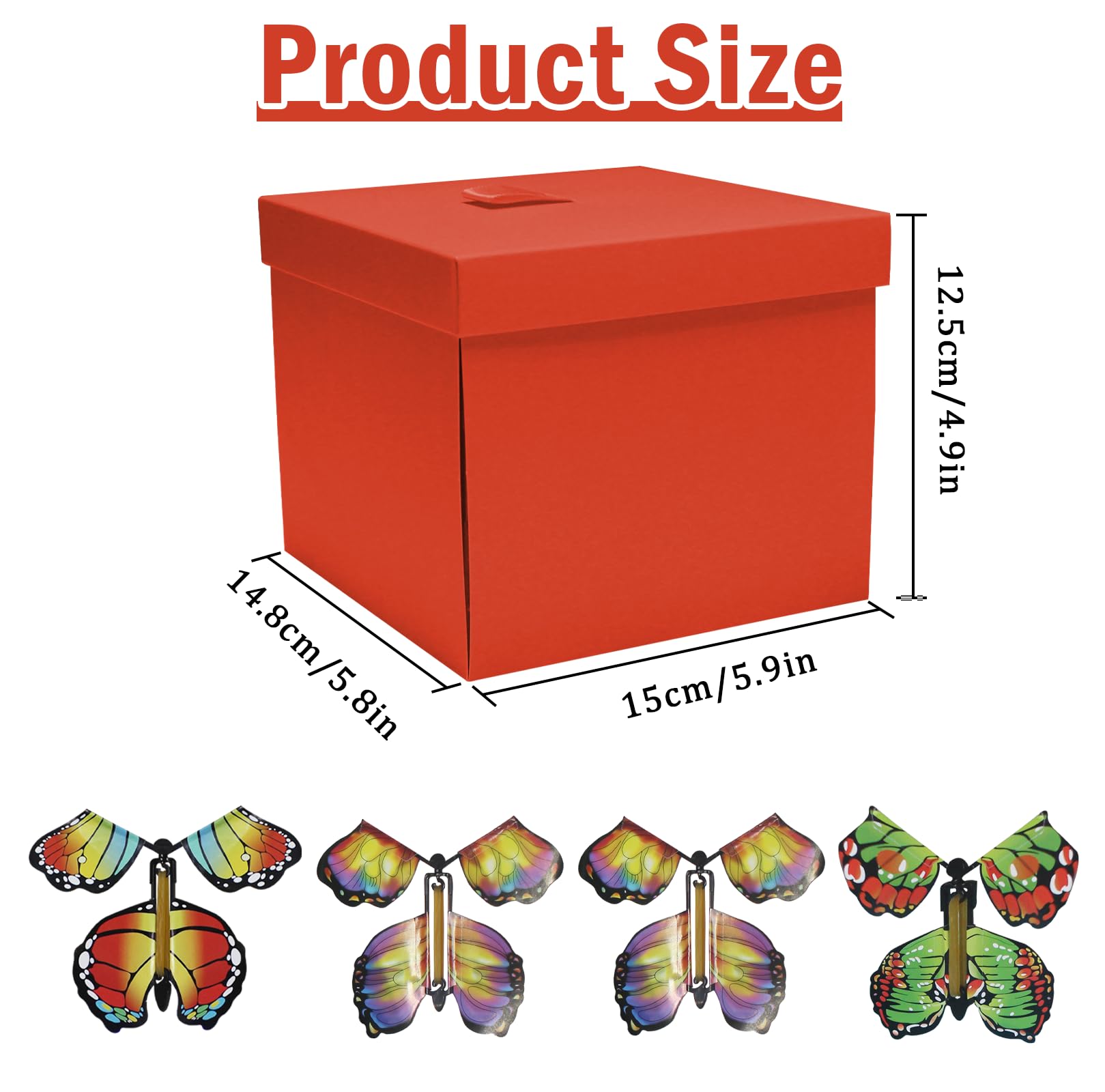 WUEURU Schmetterling Explosion Geschenkbox für Geburtstage, Hochzeit, Muttertag, Jubiläen, DIY Explodierende Überraschung Geburtstagsgeschenk für Geburtstage