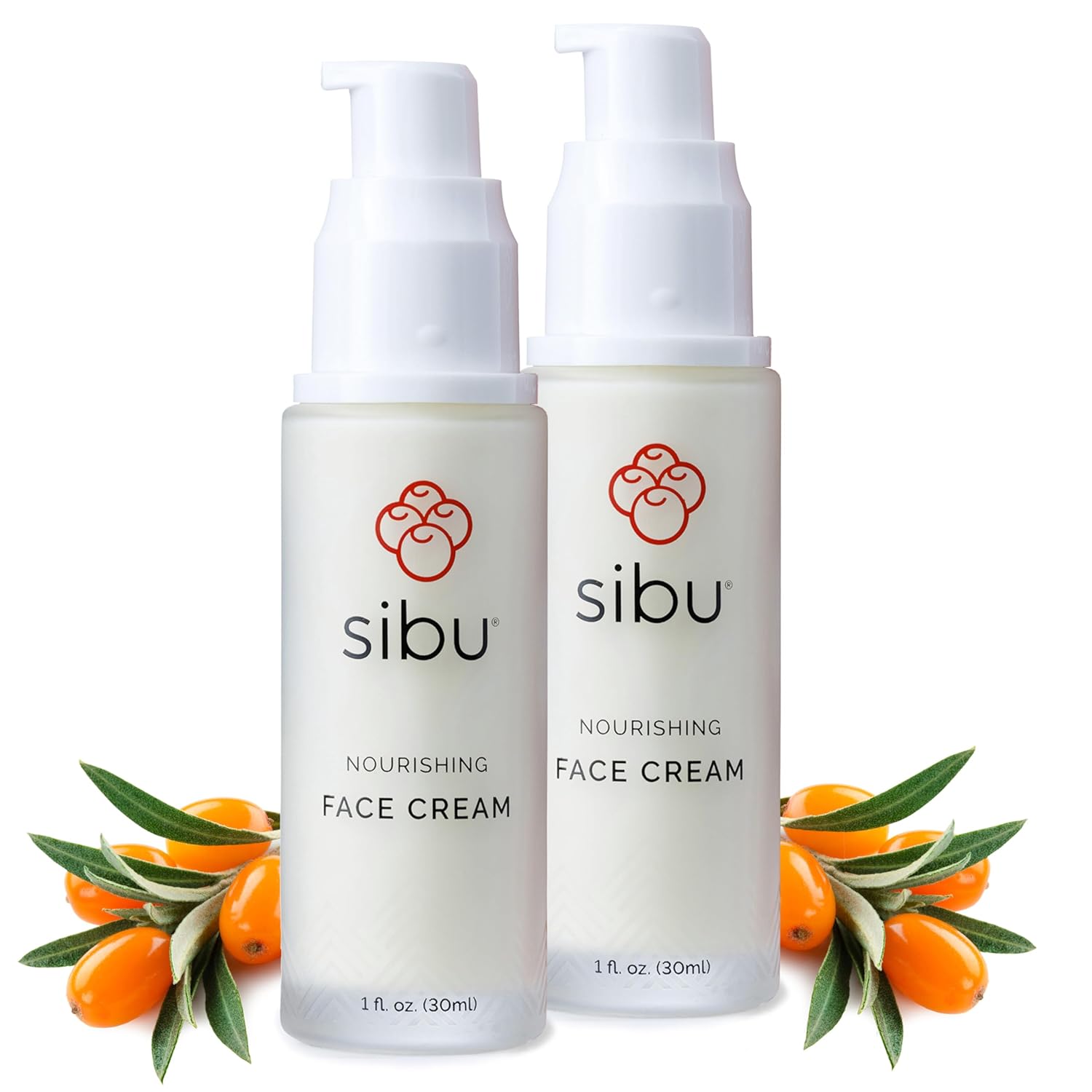 sibu Sea Buckthorn Nourishing Face Cream 1oz (2-Pack), Lightweight and Hydrating Face Cream – Amazing for Sensitive Skin, Breakouts, & Irritation