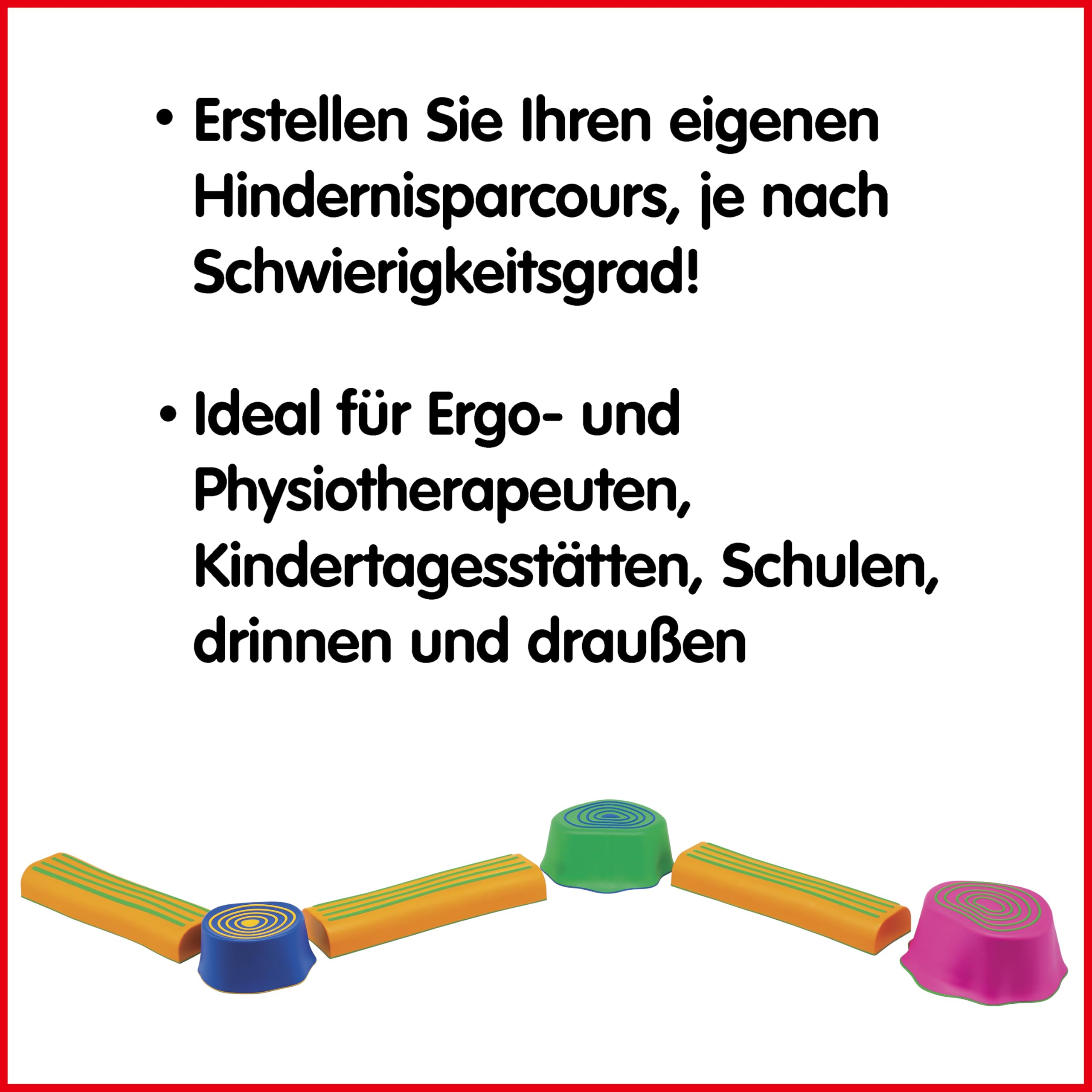 edxeducation Step-a-Trail - 6-teiliger Hindernisparcours für Kinder im Garten - Indoor und Outdoor - Fördert Koordination und Selbstvertrauen - Körperliches und sensorisches Spiel