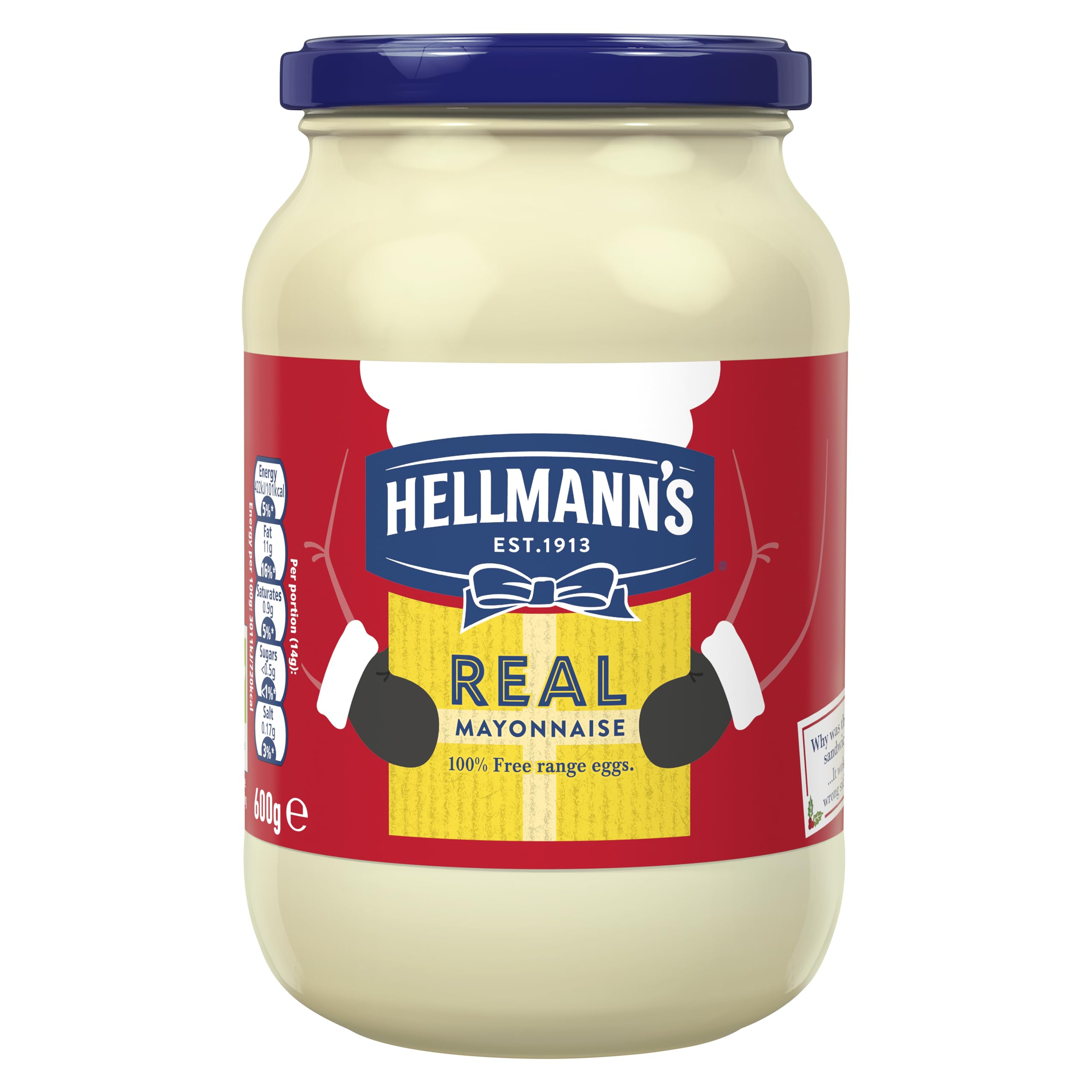 Hellmann's Real Mayonnaise with free-range eggs mayo for fries, burgers, and salads 600 g