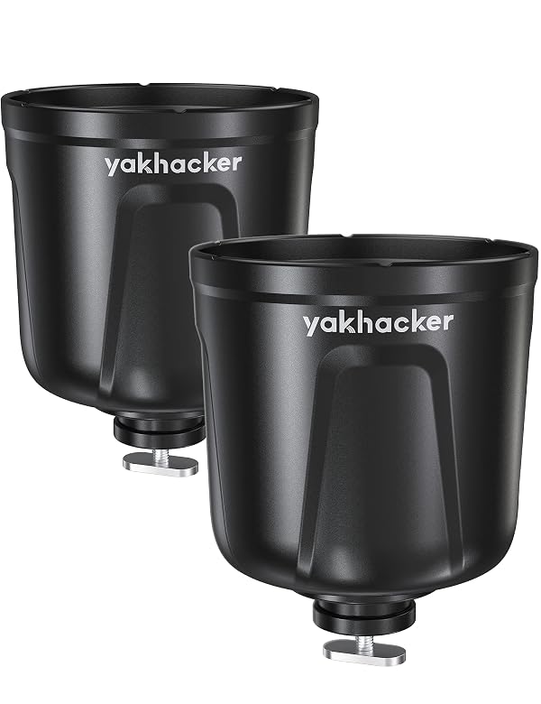 YAKHACKER Multi-Functional Cup Holder, Bottle Holder, Phone Holder, Drink Holder, Fishing Tool, Large Capacity, Kayak Track Mount Install, Kayak Track Accessories by YAKHACKER - Used condition - US$11.55