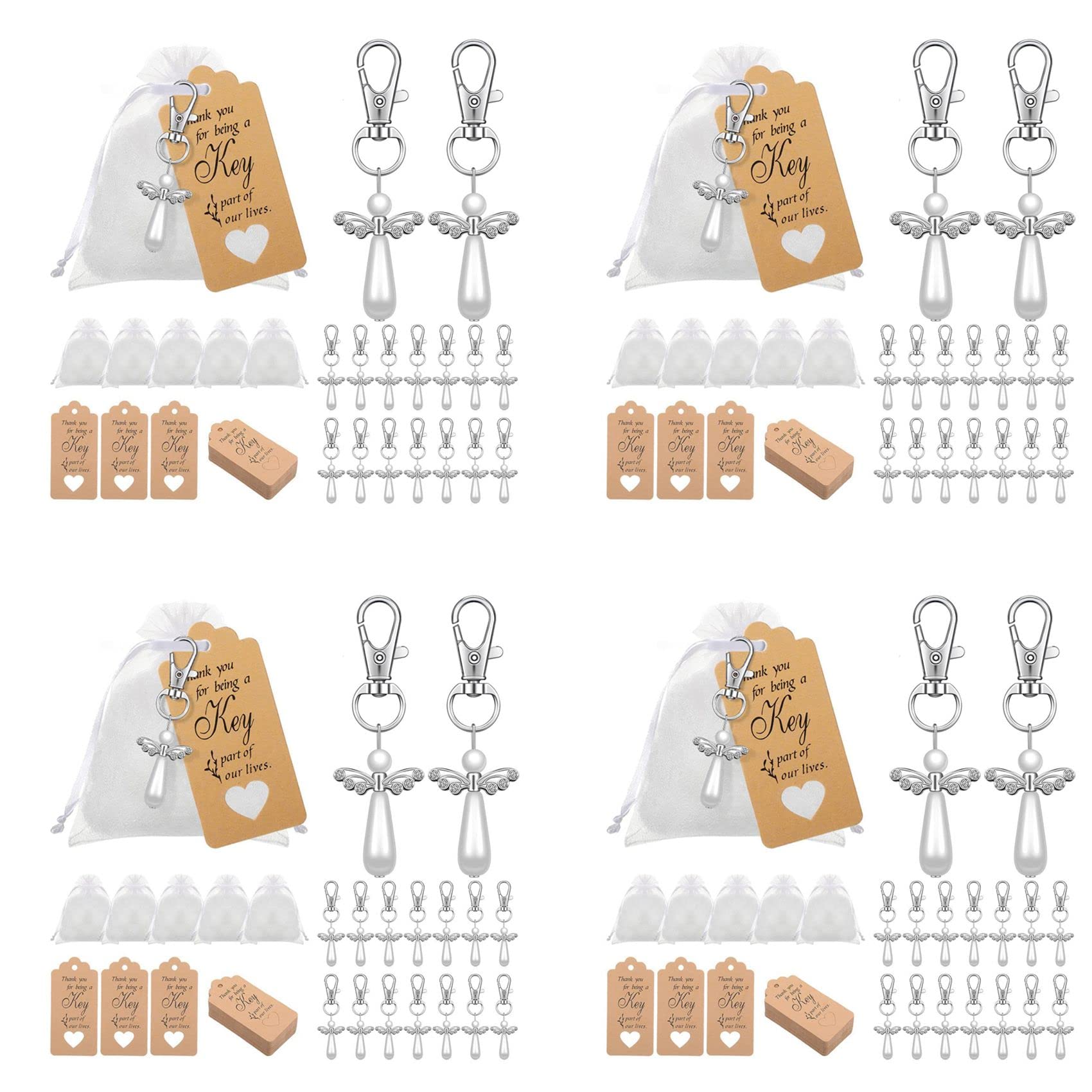Llaveros de agradecimiento favores de la boda pack económico para 80 invitados