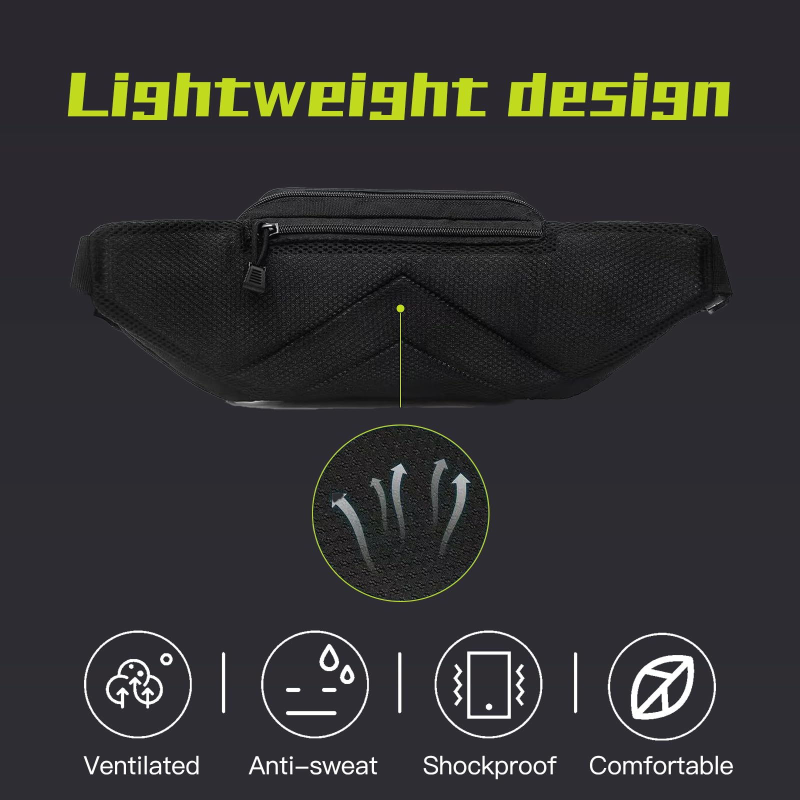 Marsupio tattico da uomo, per escursionismo, arrampicata, pesca, ciclismo, caccia, marsupio da uomo (nero), nero, medium, Raffred