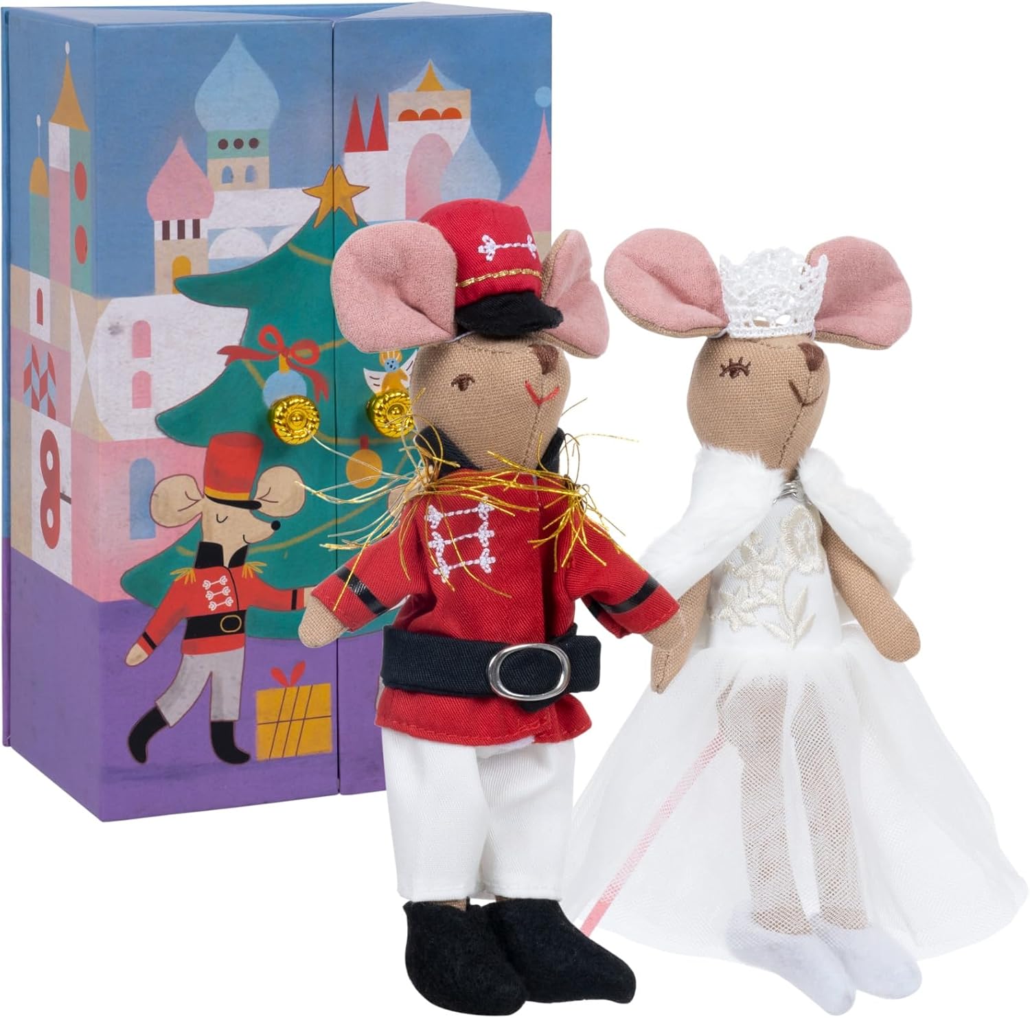 LEVLOVS Christmas Mice Dolls Nutckracker Mice Mouse in a Box and Friends Toy Baby Registry Gift Sailors Plush Toy