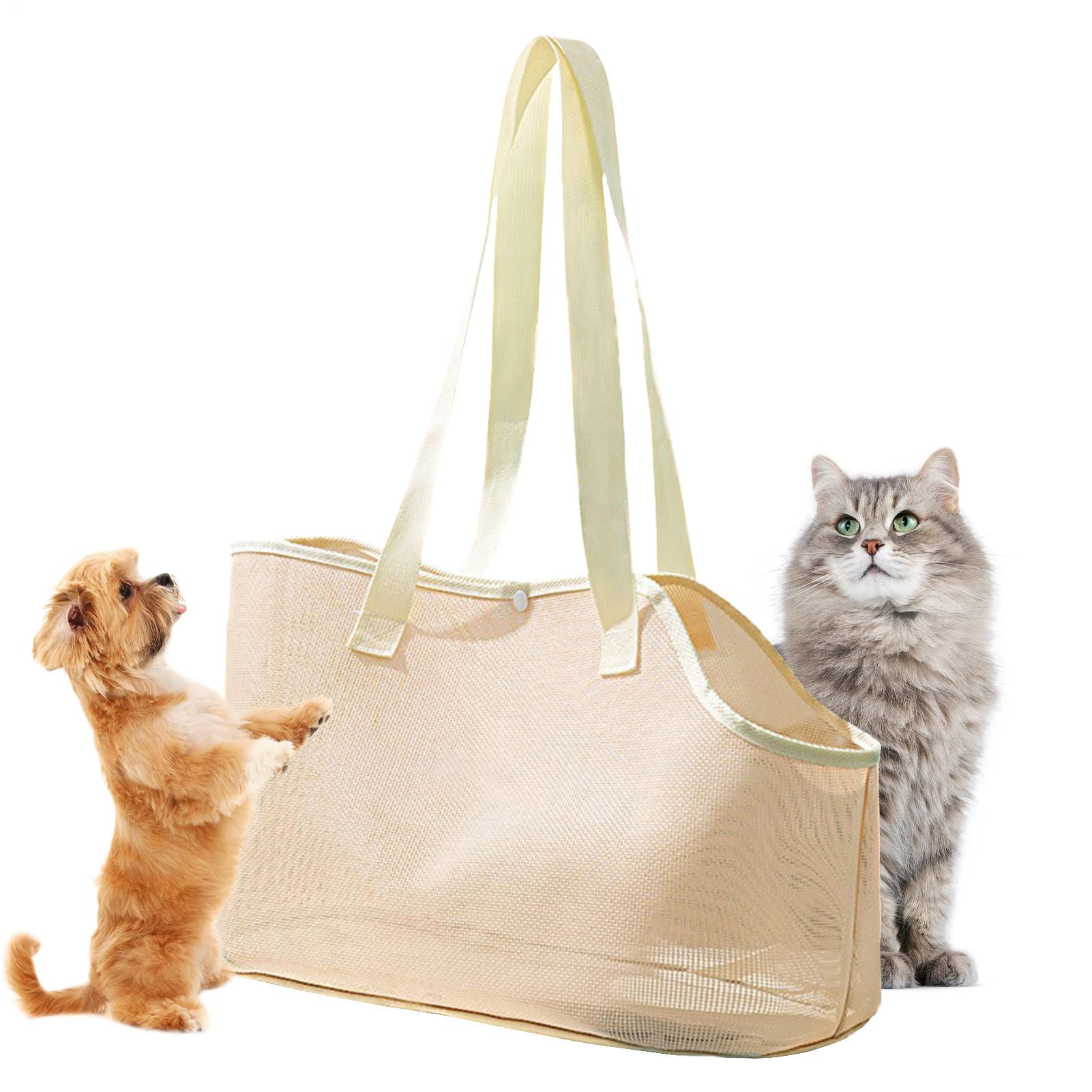 Cat Shoulder Carrier, Portable Small Dog Carry Bag, Transpirable Mesh Avoid Escaping Outing Tote Pack for Walking, Lightweight and Comfort Pet Carrier