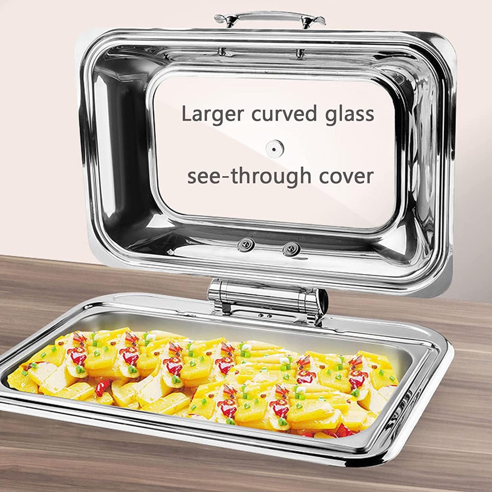 Calentador De Comida para Buffet, Calientaplatos Eléctrico para Buffet 9l Servidor De Buffet Chafing Dish con Termostato Regulable, Calienta Platos Electrico para Aislamiento De Larga Duración