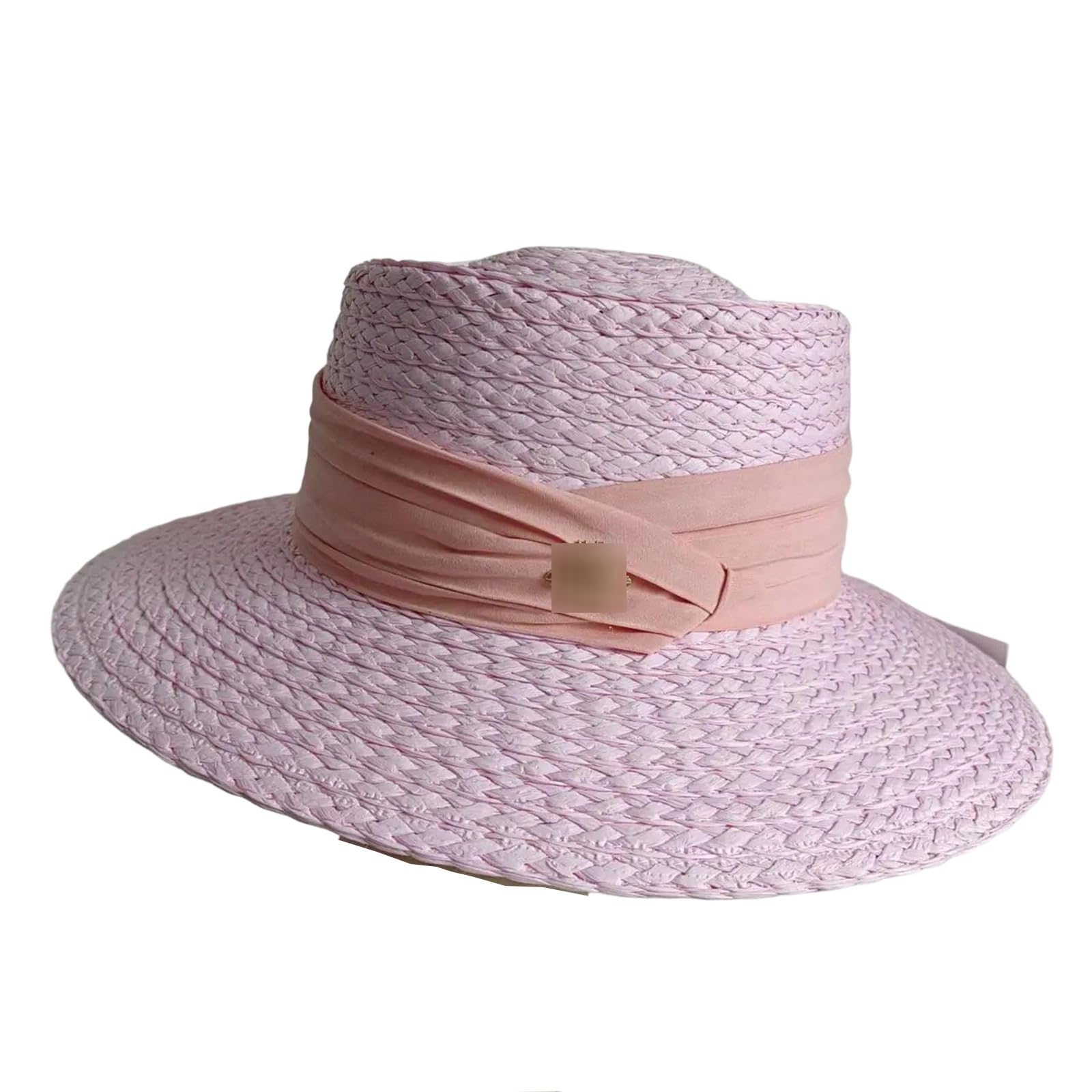 LCUVIMPEX Bucket Hats， Straw Sun Hat Women Flat Top Wide Brim Protection Size M55-58cm(13)