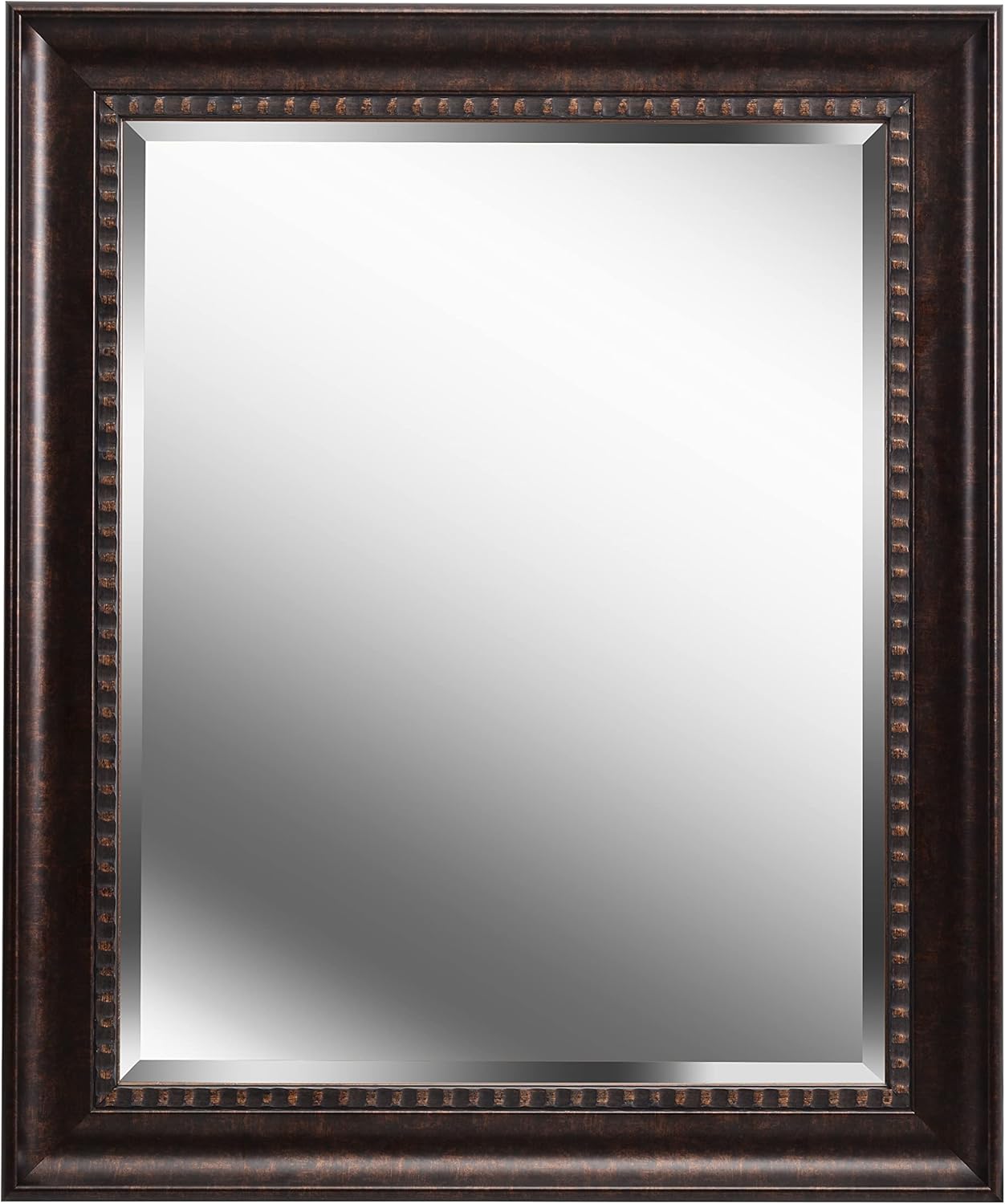 Kenroy Home Amiens Beveled Mirror with Bronze Finish Frame with Bronze Finish, Modern Style, 36" Height, 30" Width, 1.75" Depth