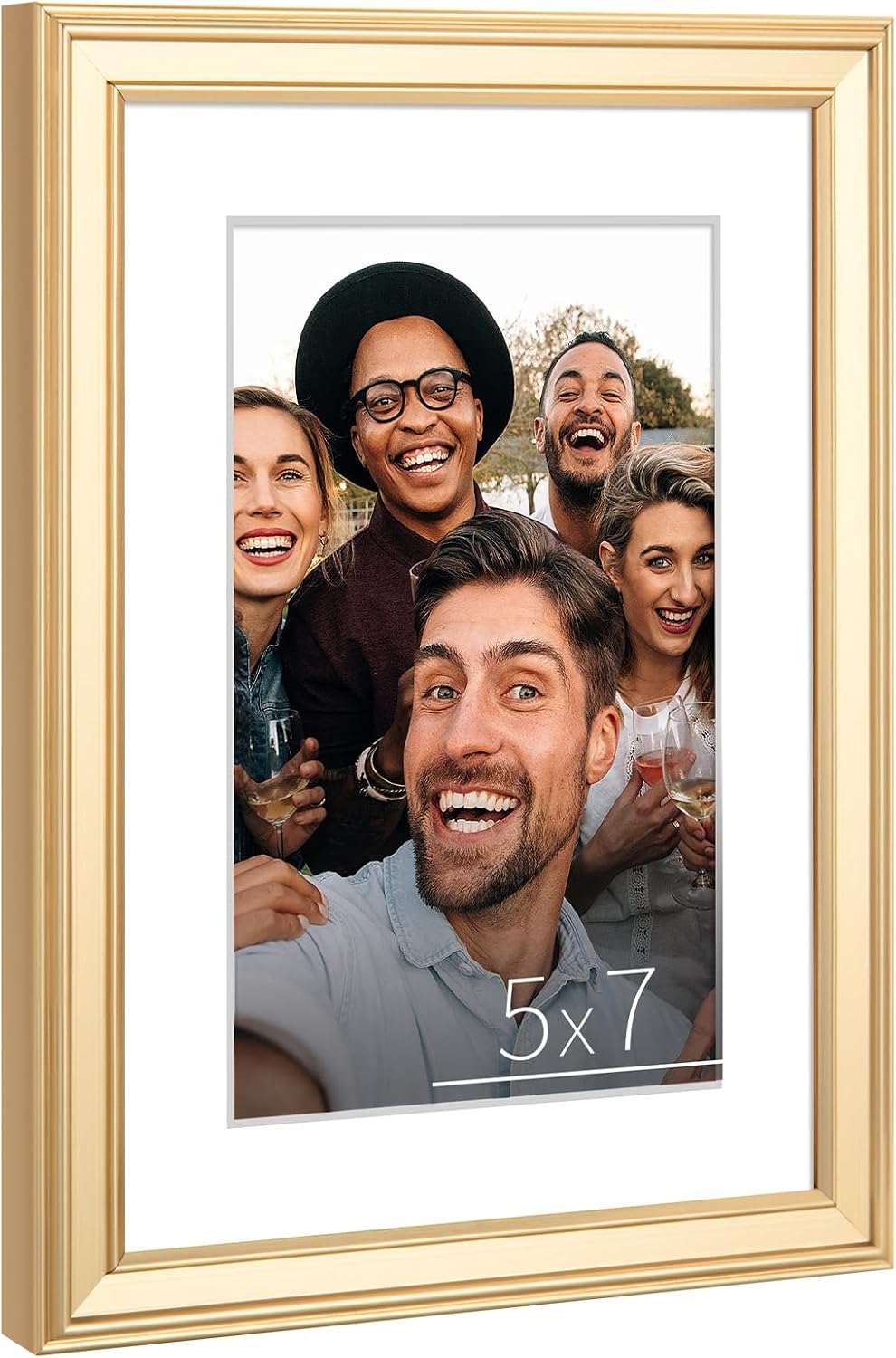 Anozie Gold 5x7 Picture Frame, Display Pictures 4x6 with