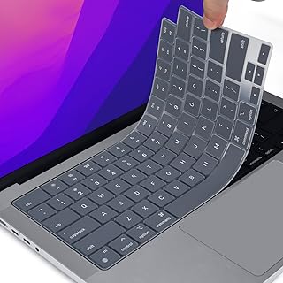 CaseBuy Keyboard Cover for 2023 MacBook Air 15" M2 A2941, MacBook Air 13.6" M2 A2681, Compatible with MacBook Pro 14/16 M2 M1 A2779 A2442 A2780 A2485 US Keyboard Protector -Space Gray