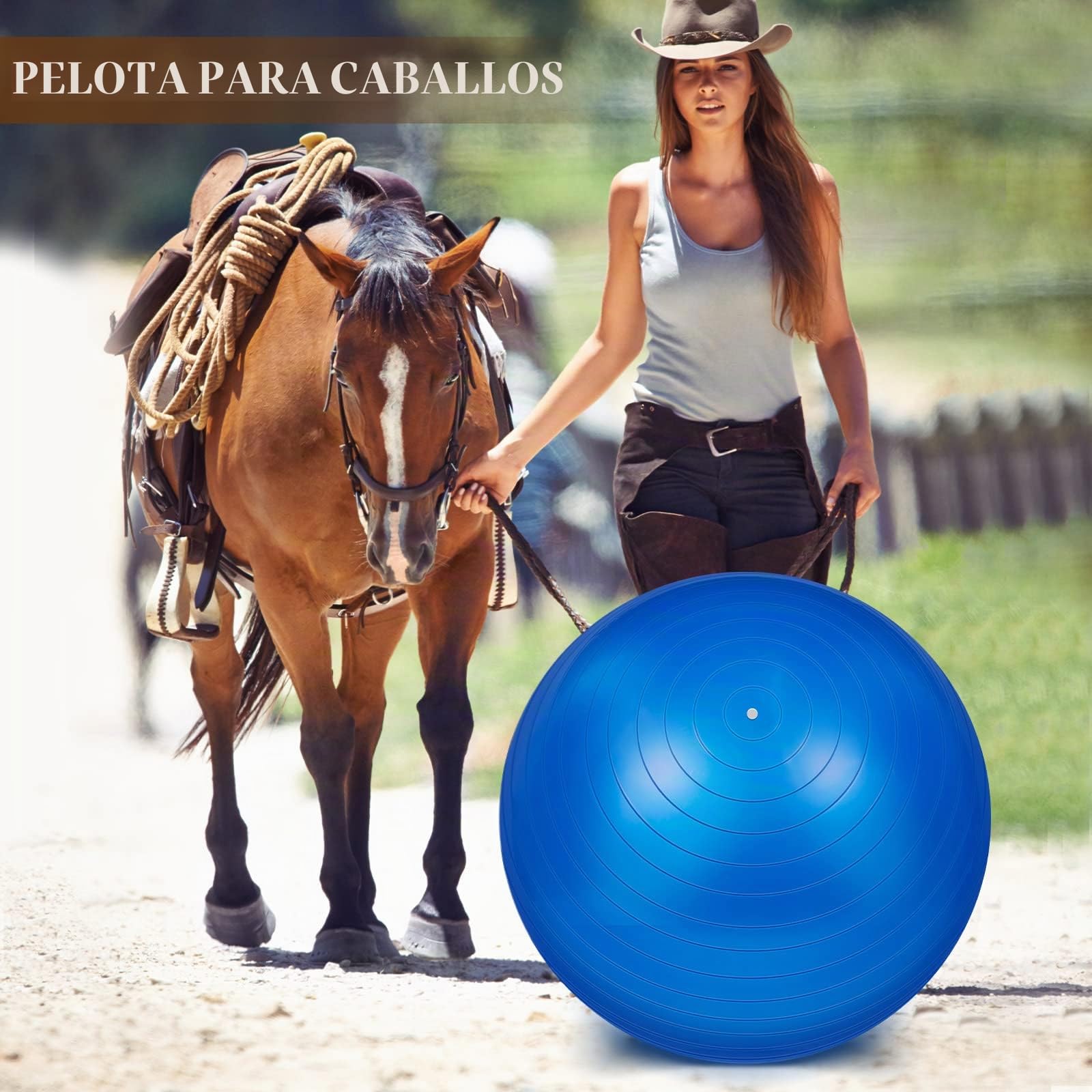 Sotiff 2 Pelotas de fútbol Gigantes de 40 Pulgadas para Jugar a Caballos Grandes, Color Azul y Rojo