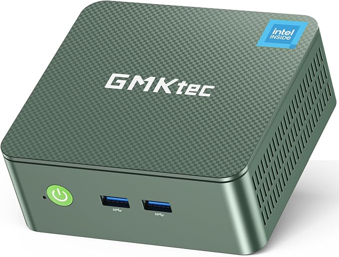 GMKtec Mini PC N150, G3 Plus Intel Twin Lake N150 (3.4GHz), 8GB DDR4 RAM 256GB PCIe M.2 SSD, Desktop Computer 4K Dual HDMI/USB3.2/WiFi 6/BT5.2/2.5G RJ45