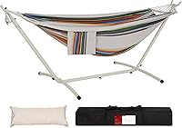 Vista 17 de Lazy Daze Hammocks Hamaca doble con soporte de acero que ahorra espacio de 9 pies, incluye funda de transporte portátil, capacidad de 450 libras