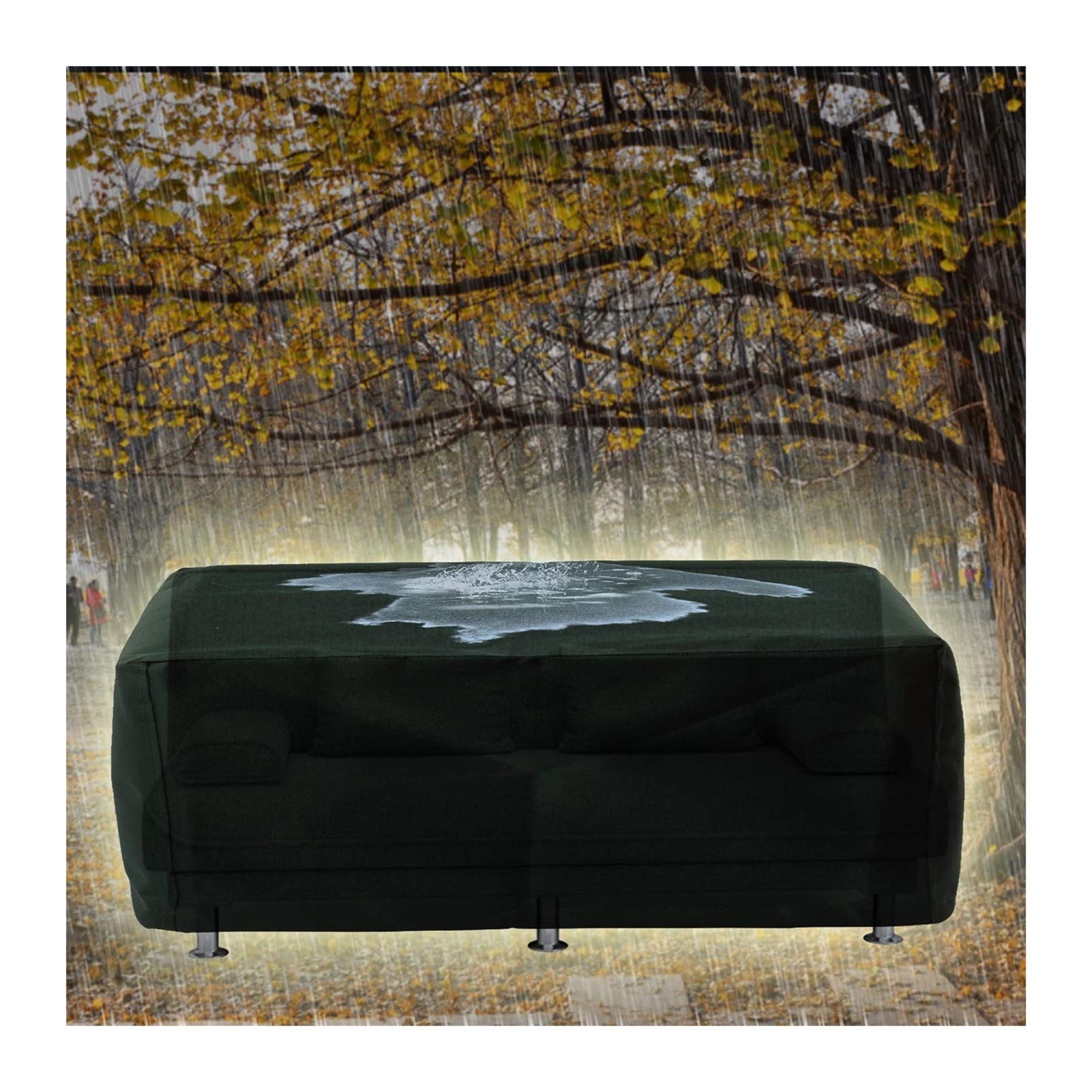 Fundas para muebles de ratán, cubierta impermeable a prueba de polvo, lona para muebles de jardín, tela Oxford resistente de 600 x 300D para silla y mesa de sofá, con bolsa de almacenamiento