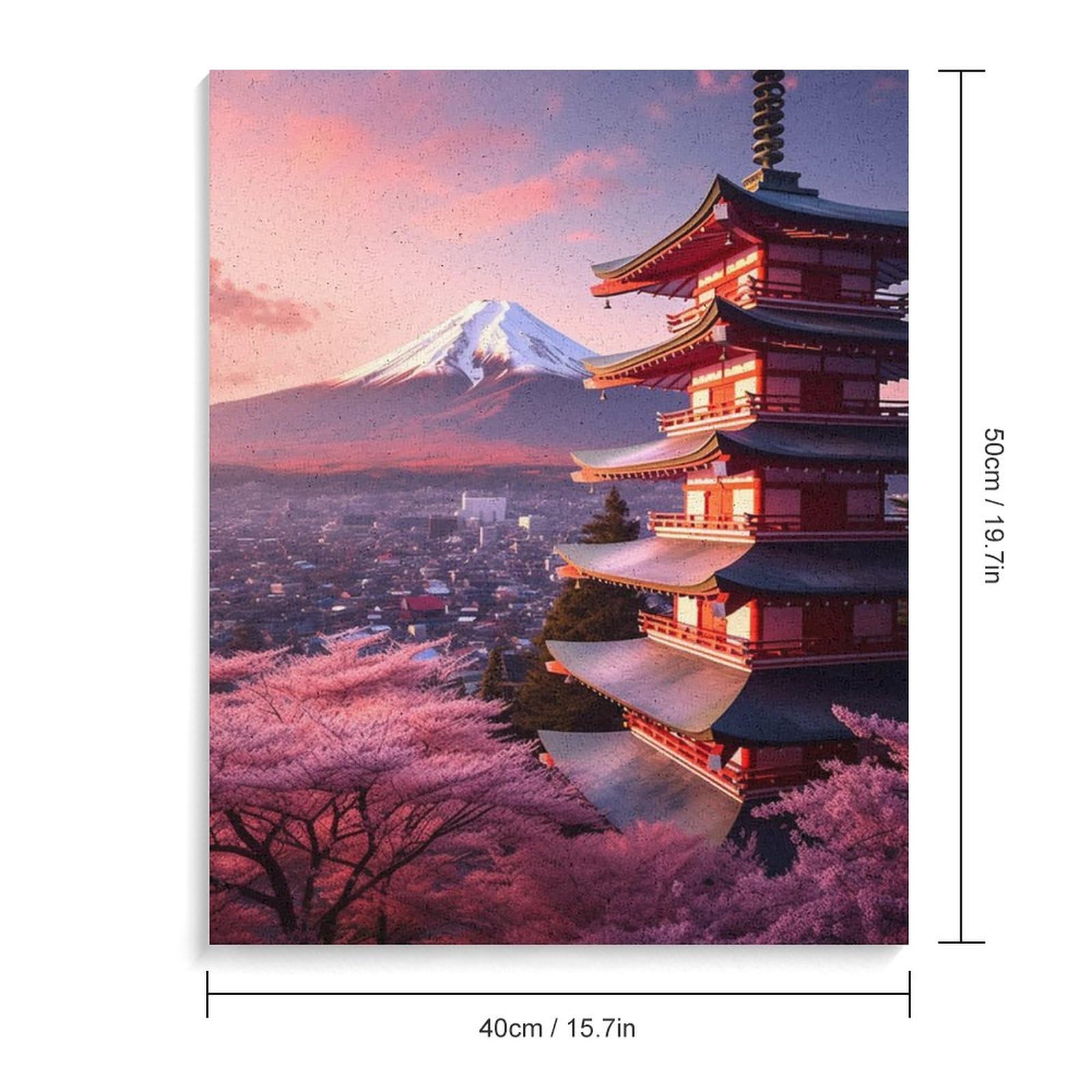 Amazon | 日本の五重塔と富士山 数字油絵 建物風景の写真 数字
