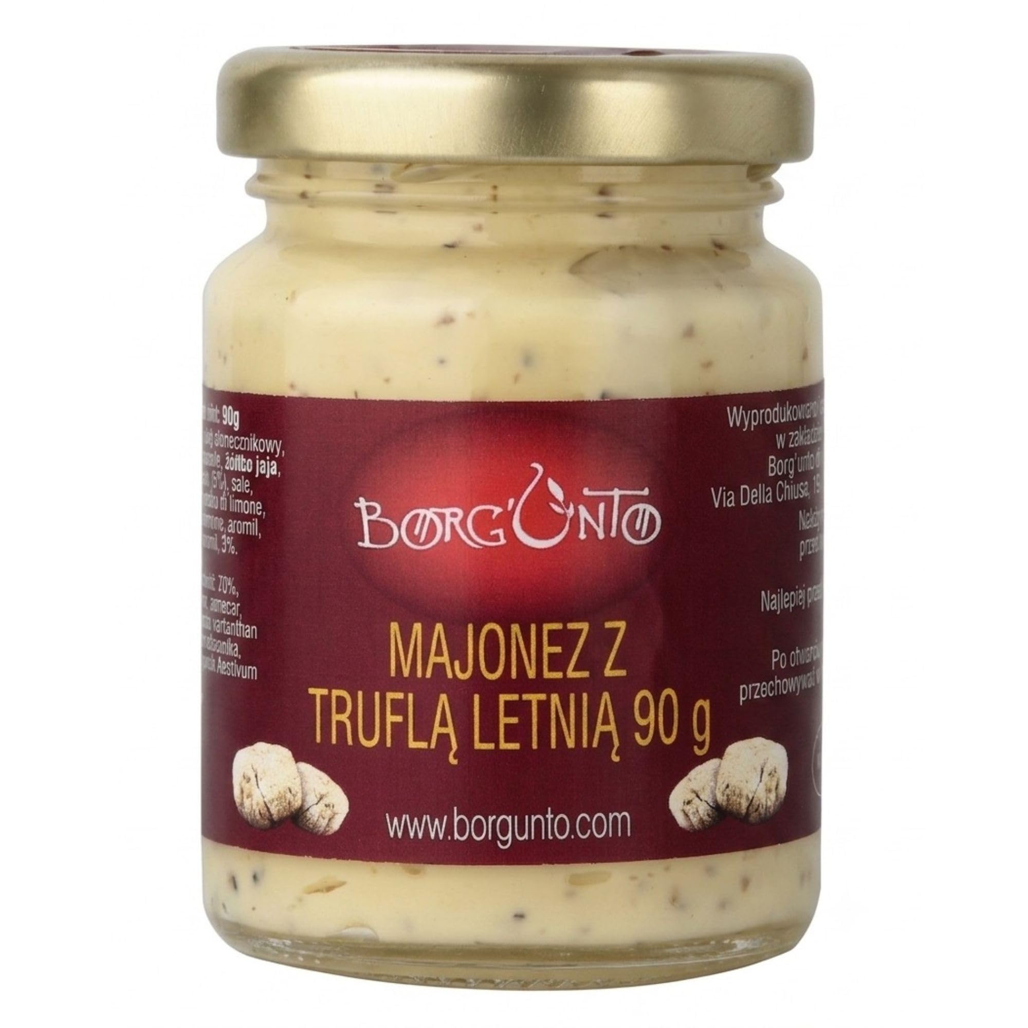 BORGUNTO | Majonez Truflowy 6 x 90g - Produkt Gourmet idealny do Ryb, Mięsa, Burgerów i Frytek | 100% Włoska Wysoka Jakość