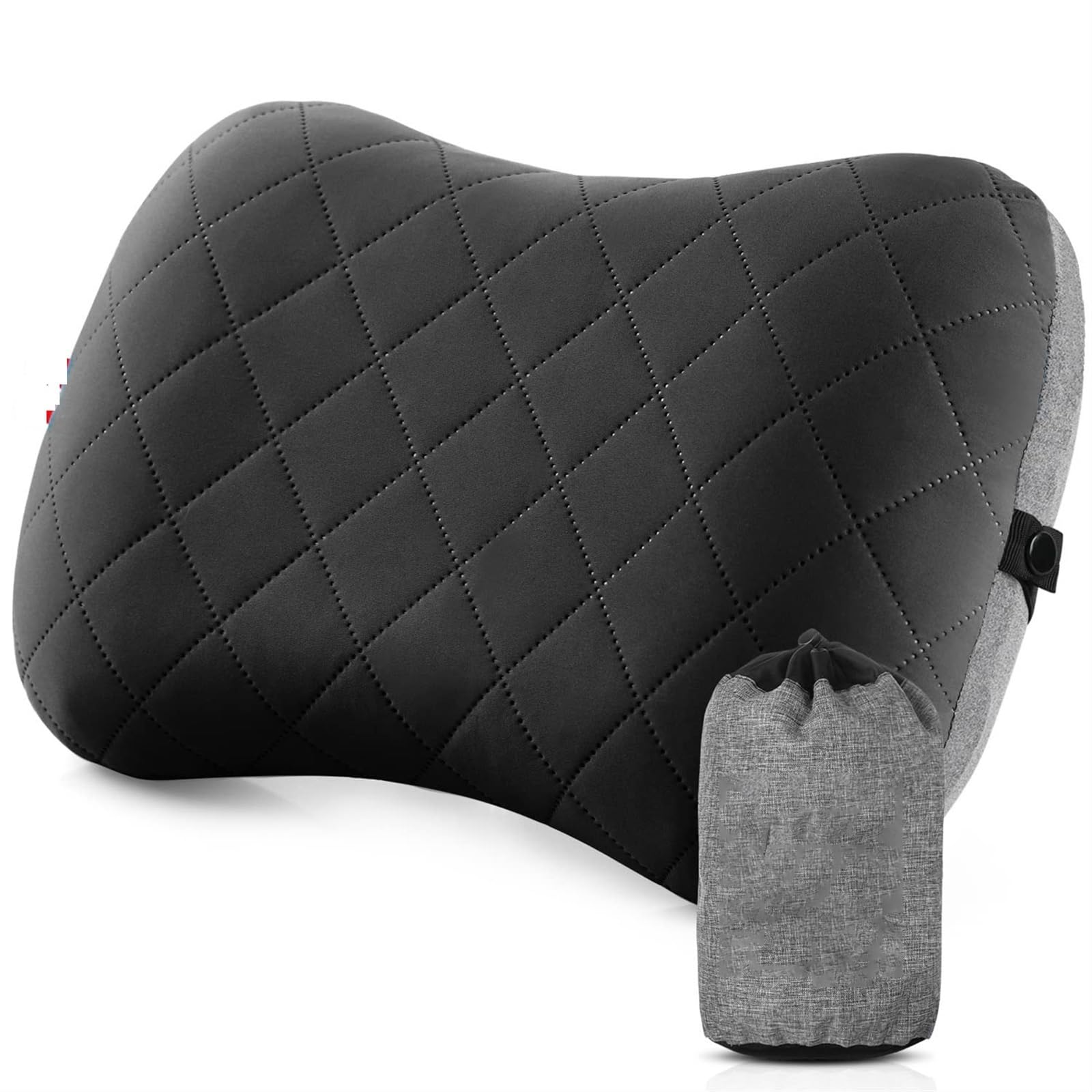 THE WHITE SHOPTHE WHITE SHOP Camping Pillow with Removable Cover - Ultralight Inflatable Pillow for Neck Lumbar Support - Washable Travel Air Pillows for Backpacking