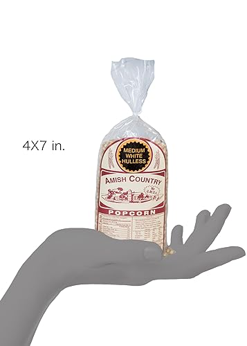 Miniatura 59 de Amish Country Popcorn Bolsa de 6 libras Granos de palomitas de maíz blancos medianos Anticuados, sin OMG y sin gluten